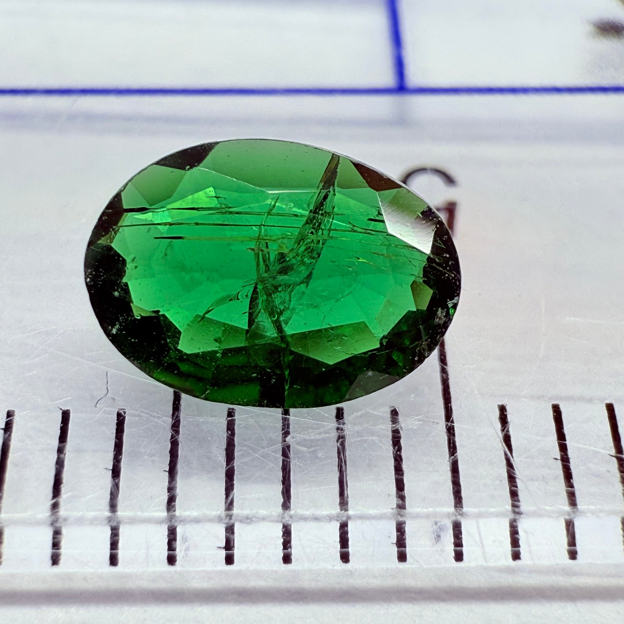 Chrome Tourmaline, 0.41ct, Landanai, Tanzania, Untreated Unheated, native cut, heavily included, flat shape, priced accordingly