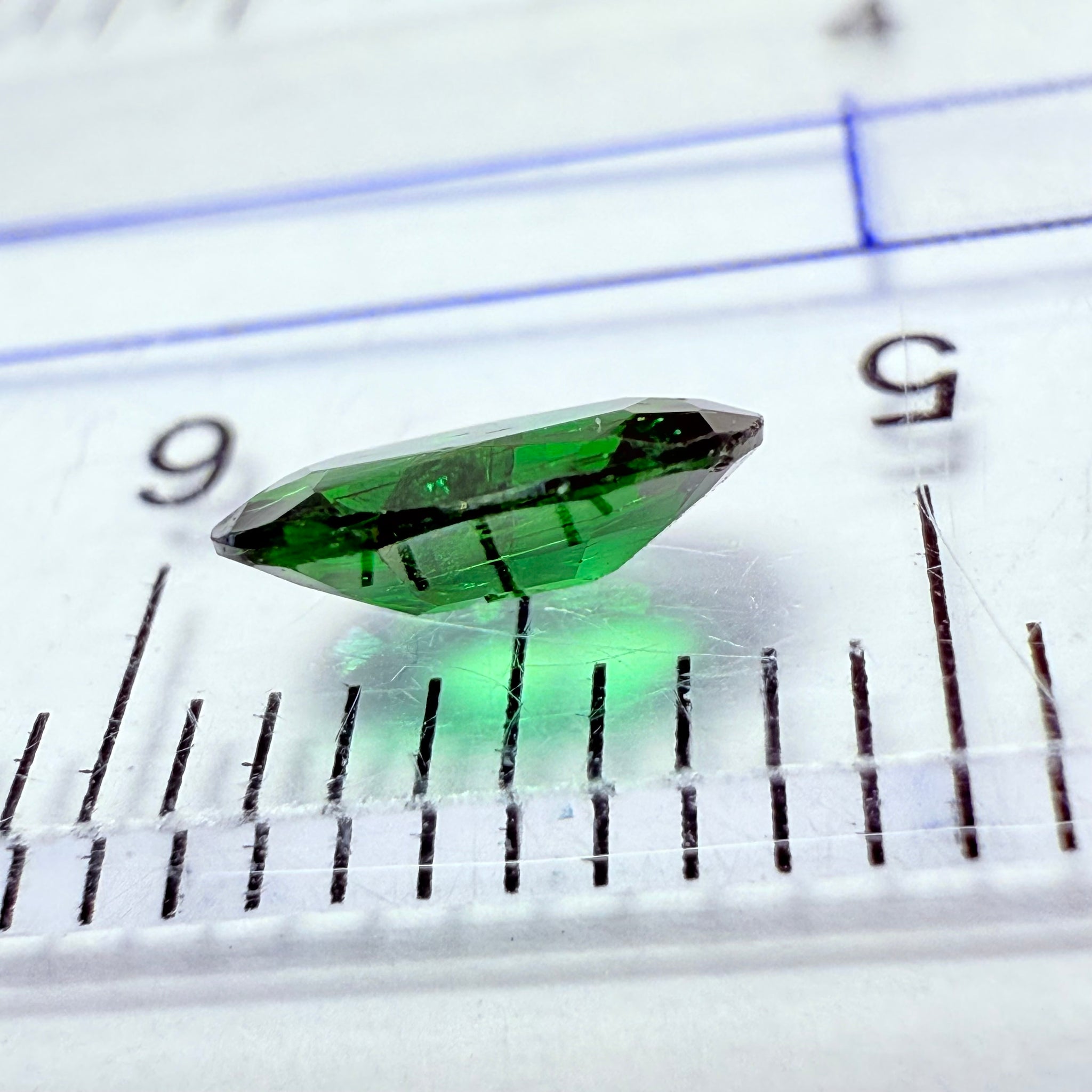 Chrome Tourmaline, 0.41ct, Landanai, Tanzania, Untreated Unheated, native cut, heavily included, flat shape, priced accordingly