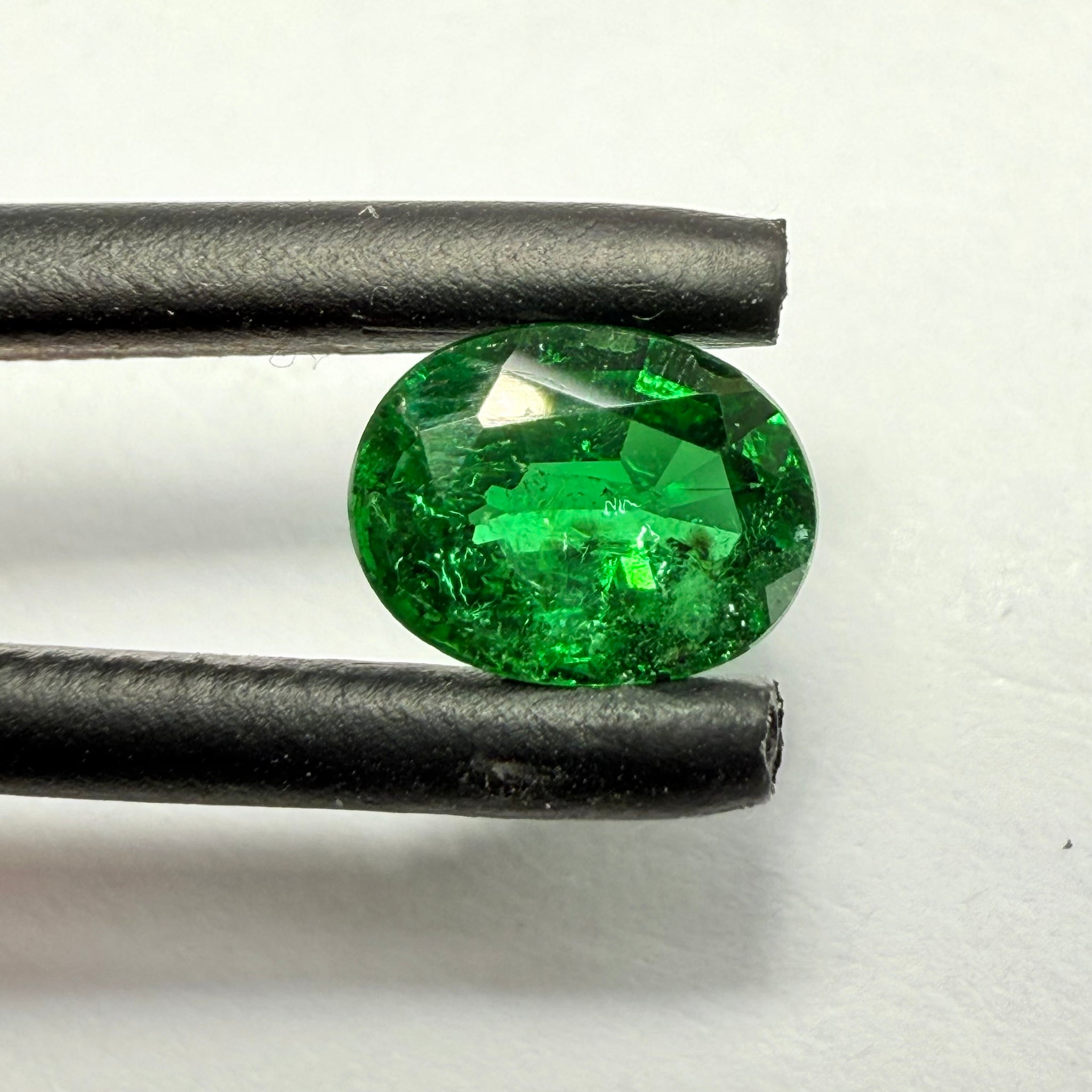 Chrome Tourmaline, 0.61ct, Landanai, Tanzania, Untreated Unheated, native cut, heavily included, priced accordingly