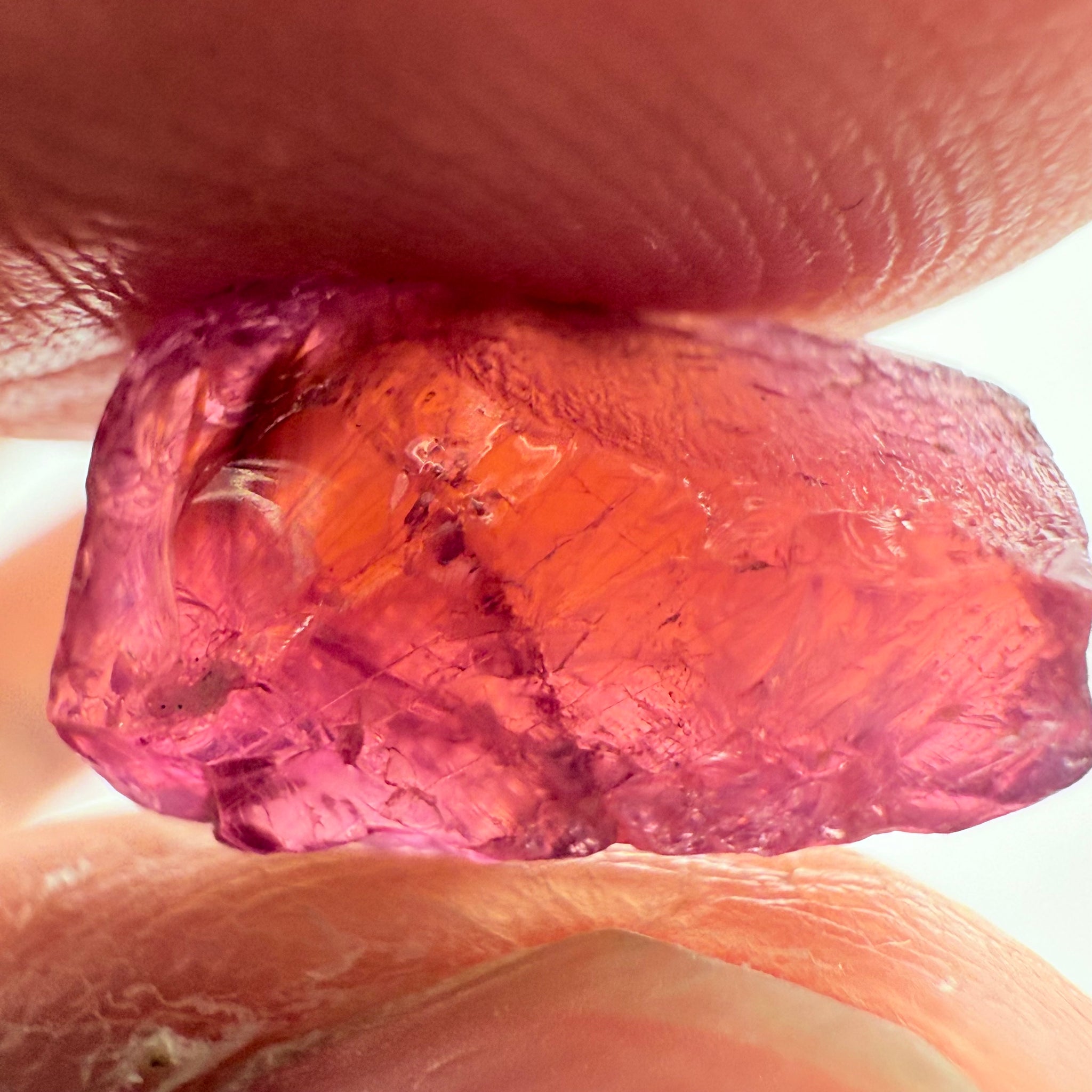 Ruby/Sapphire, 5.02ct, Winza, Tanzania, Untreated Unheated. Silky and slightly included on the outside. See videos (backlit for transparency) and photos