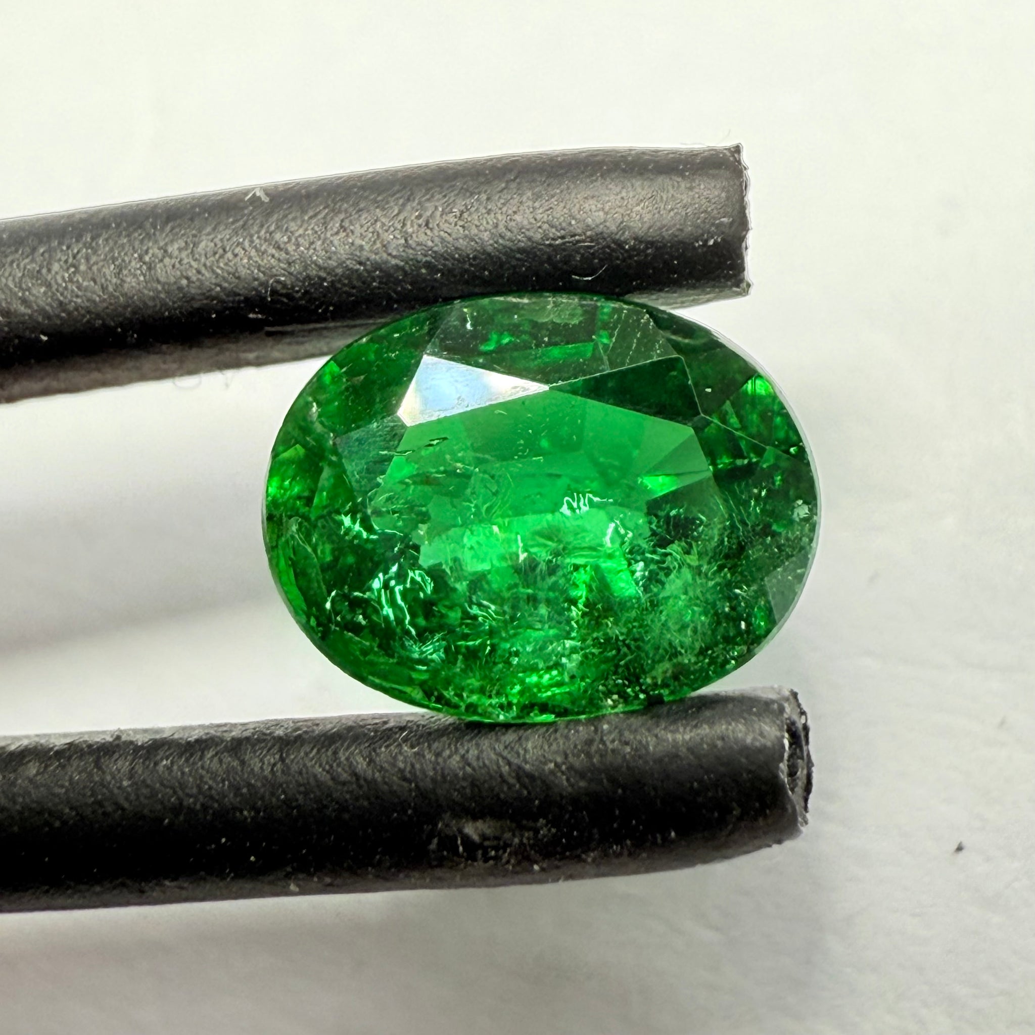 Chrome Tourmaline, 0.61ct, Landanai, Tanzania, Untreated Unheated, native cut, heavily included, priced accordingly