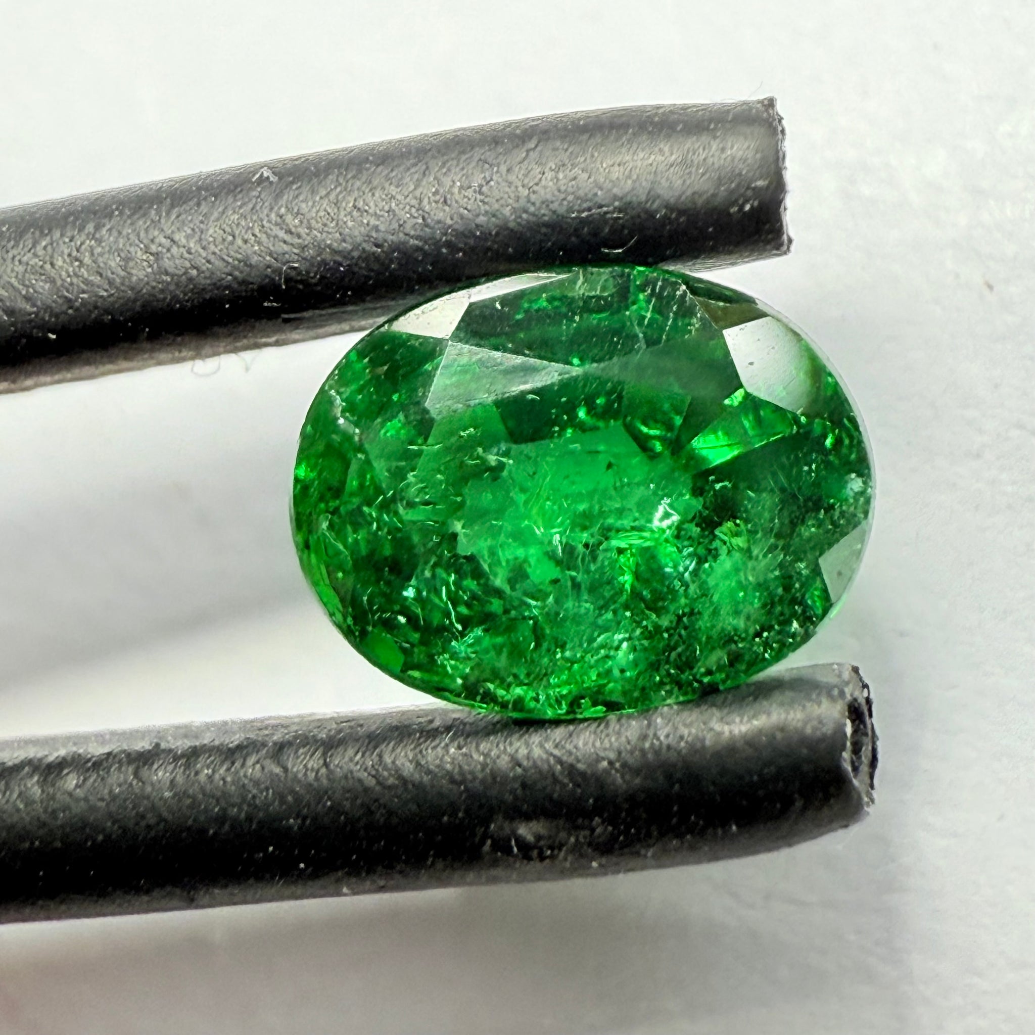 Chrome Tourmaline, 0.61ct, Landanai, Tanzania, Untreated Unheated, native cut, heavily included, priced accordingly