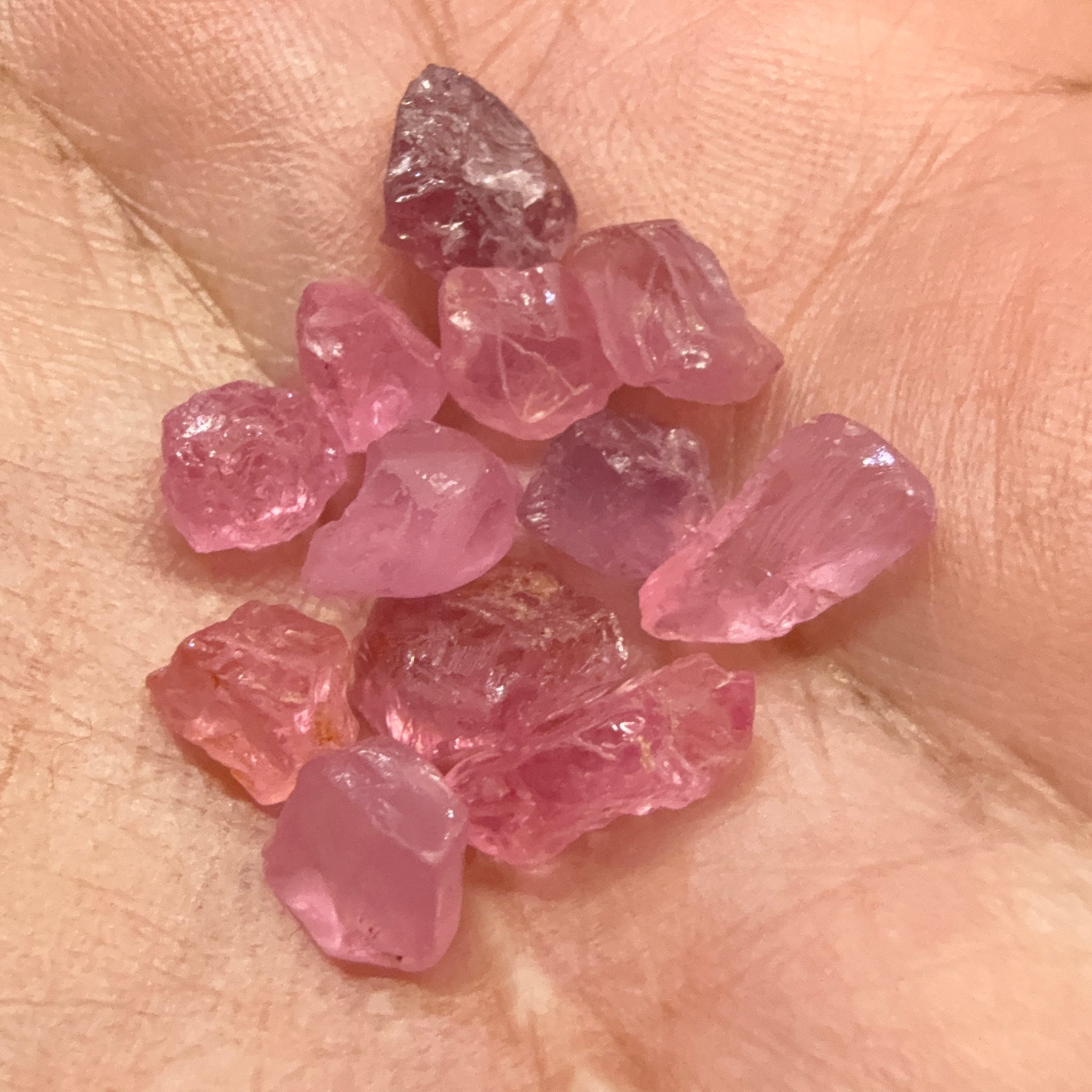 Mozambique Spinel Lot, Baby Pink colour, 26.47ct, Untreated Unheated. All have some inclusions and cracks, but if you want to have a play with them going cheap