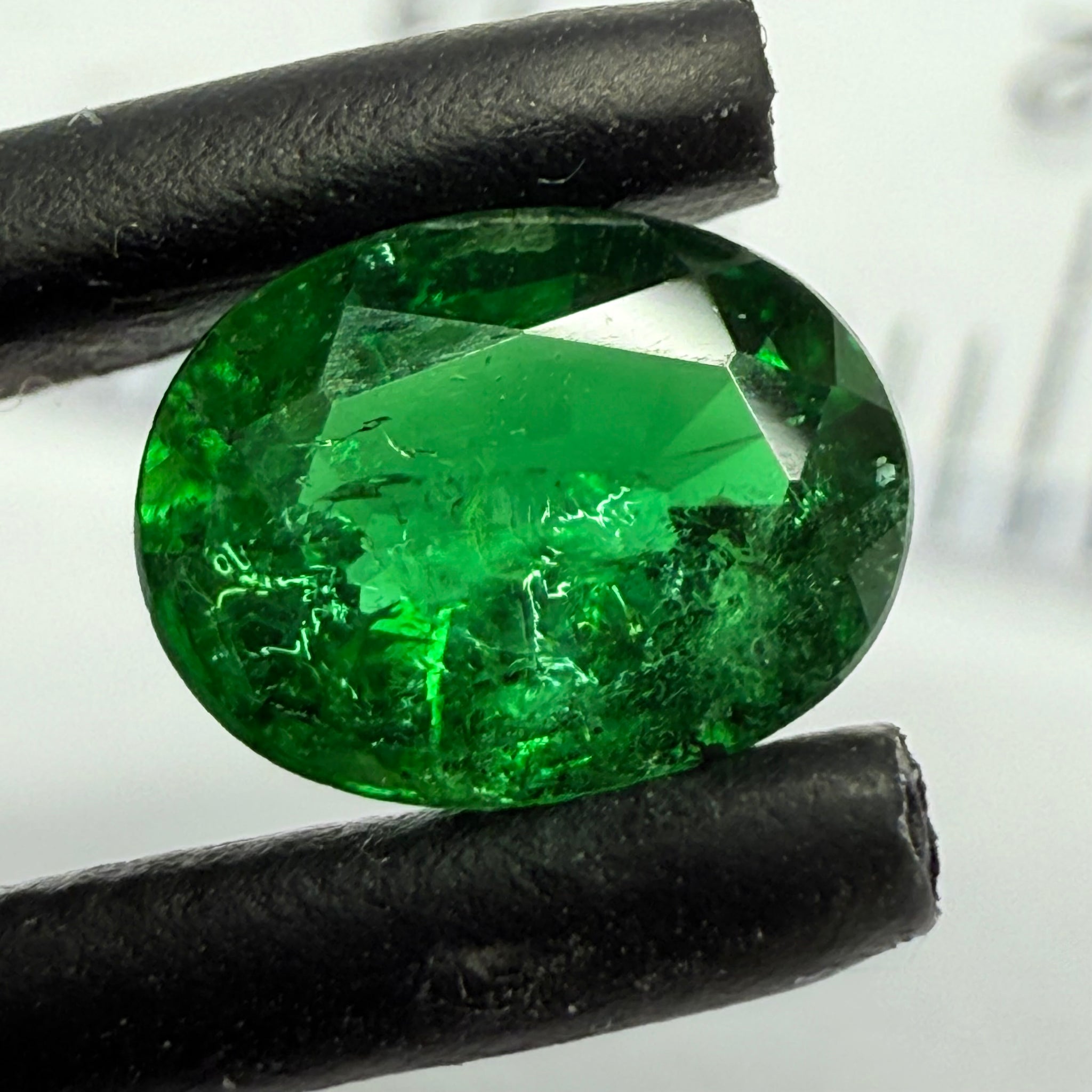 Chrome Tourmaline, 0.61ct, Landanai, Tanzania, Untreated Unheated, native cut, heavily included, priced accordingly