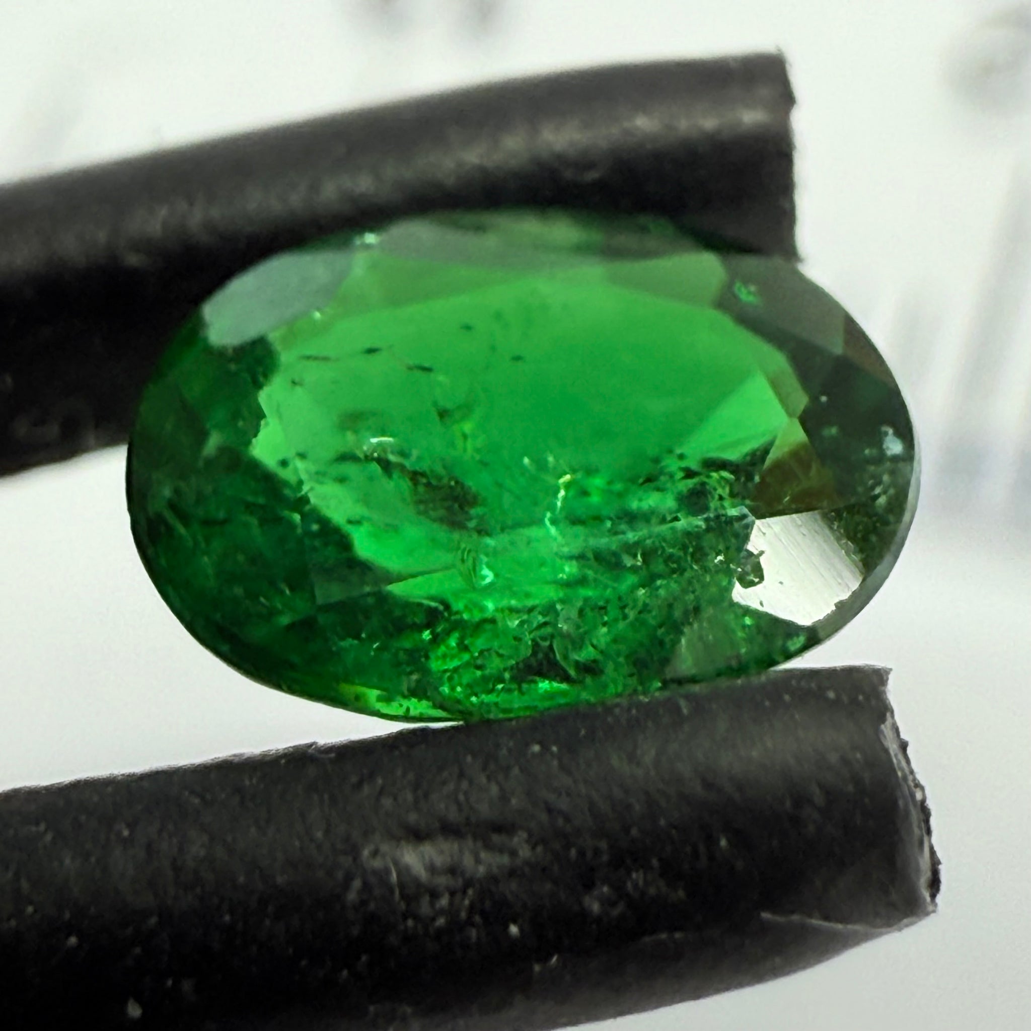 Chrome Tourmaline, 0.61ct, Landanai, Tanzania, Untreated Unheated, native cut, heavily included, priced accordingly