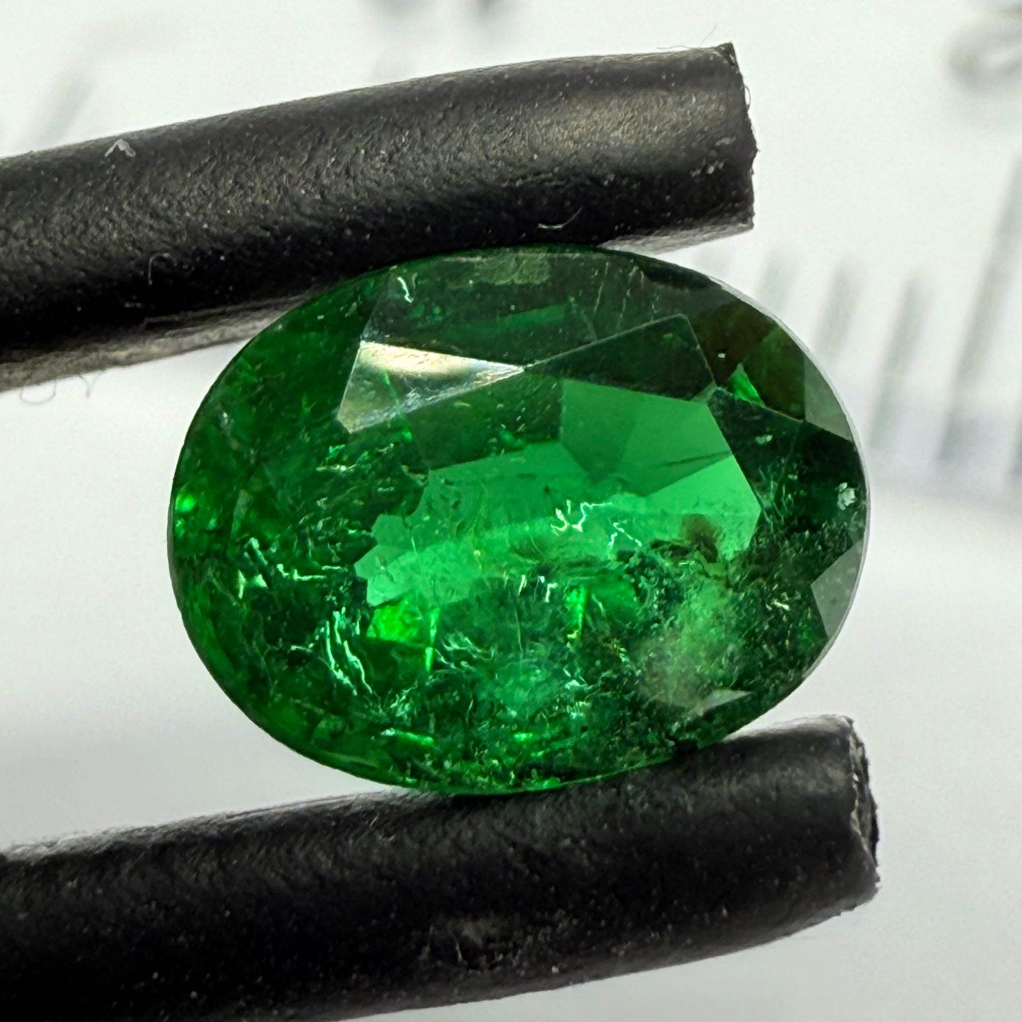 Chrome Tourmaline, 0.61ct, Landanai, Tanzania, Untreated Unheated, native cut, heavily included, priced accordingly