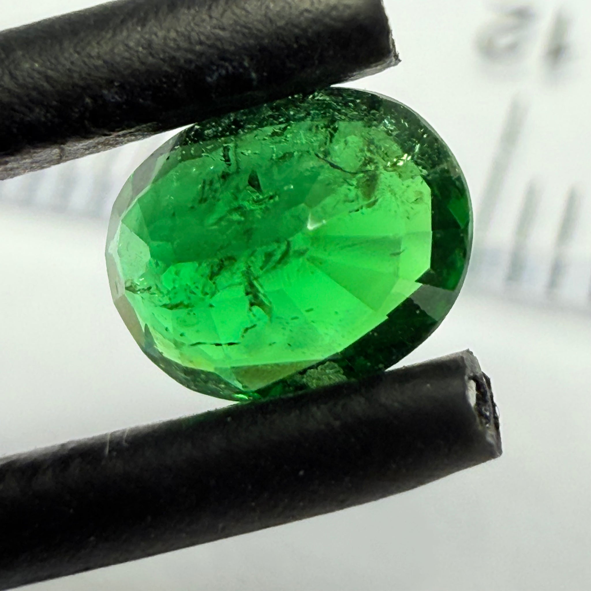 Chrome Tourmaline, 0.61ct, Landanai, Tanzania, Untreated Unheated, native cut, heavily included, priced accordingly