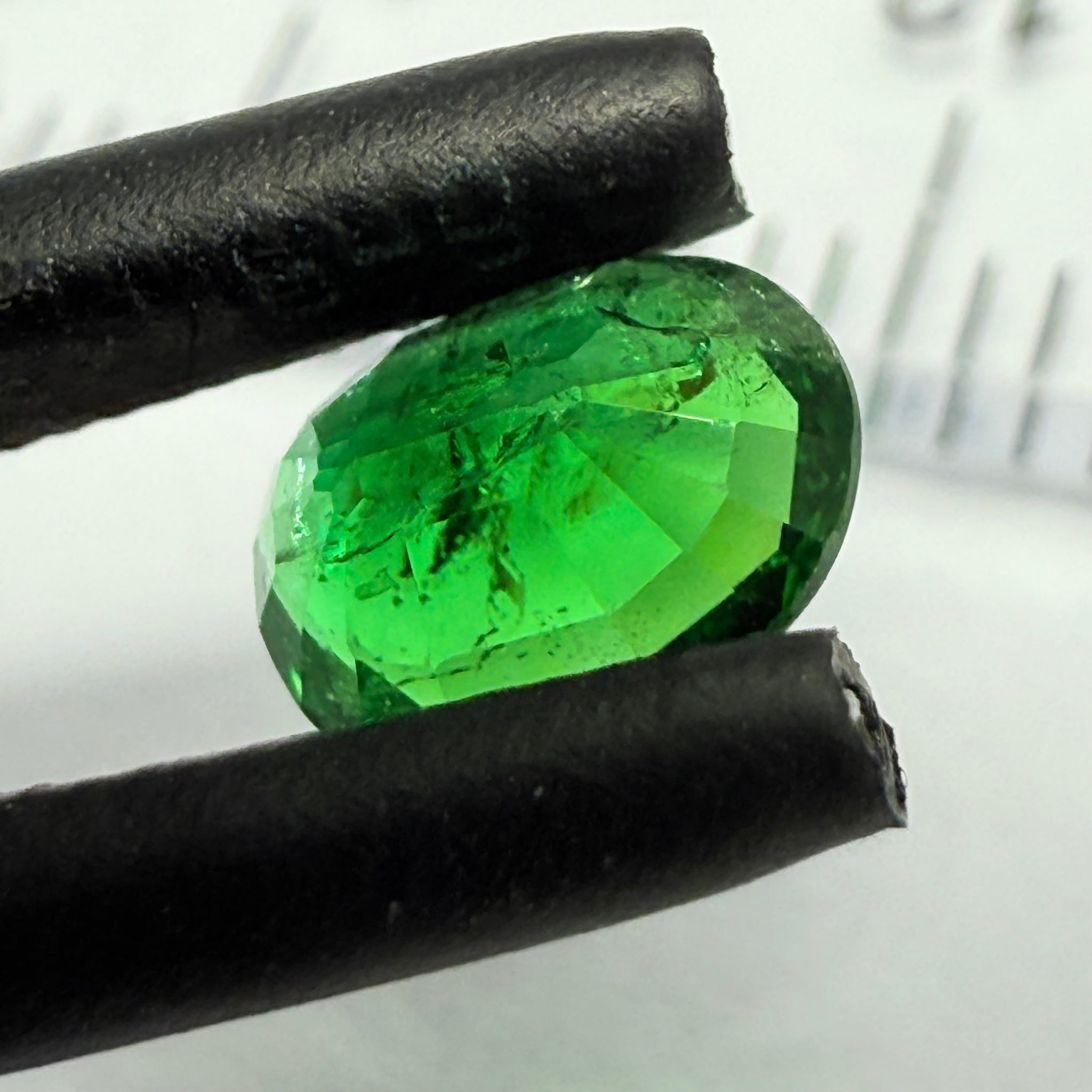 Chrome Tourmaline, 0.61ct, Landanai, Tanzania, Untreated Unheated, native cut, heavily included, priced accordingly