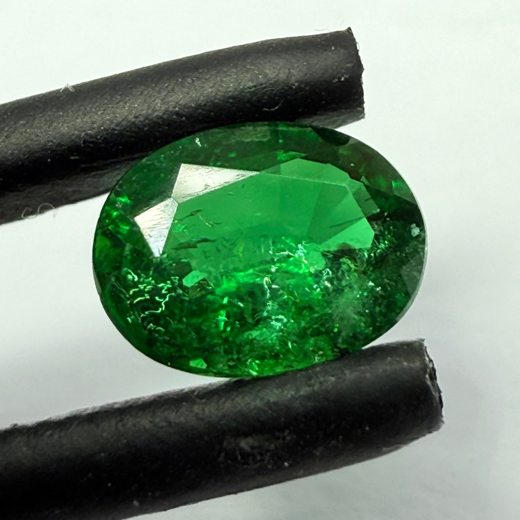 Chrome Tourmaline, 0.61ct, Landanai, Tanzania, Untreated Unheated, native cut, heavily included, priced accordingly