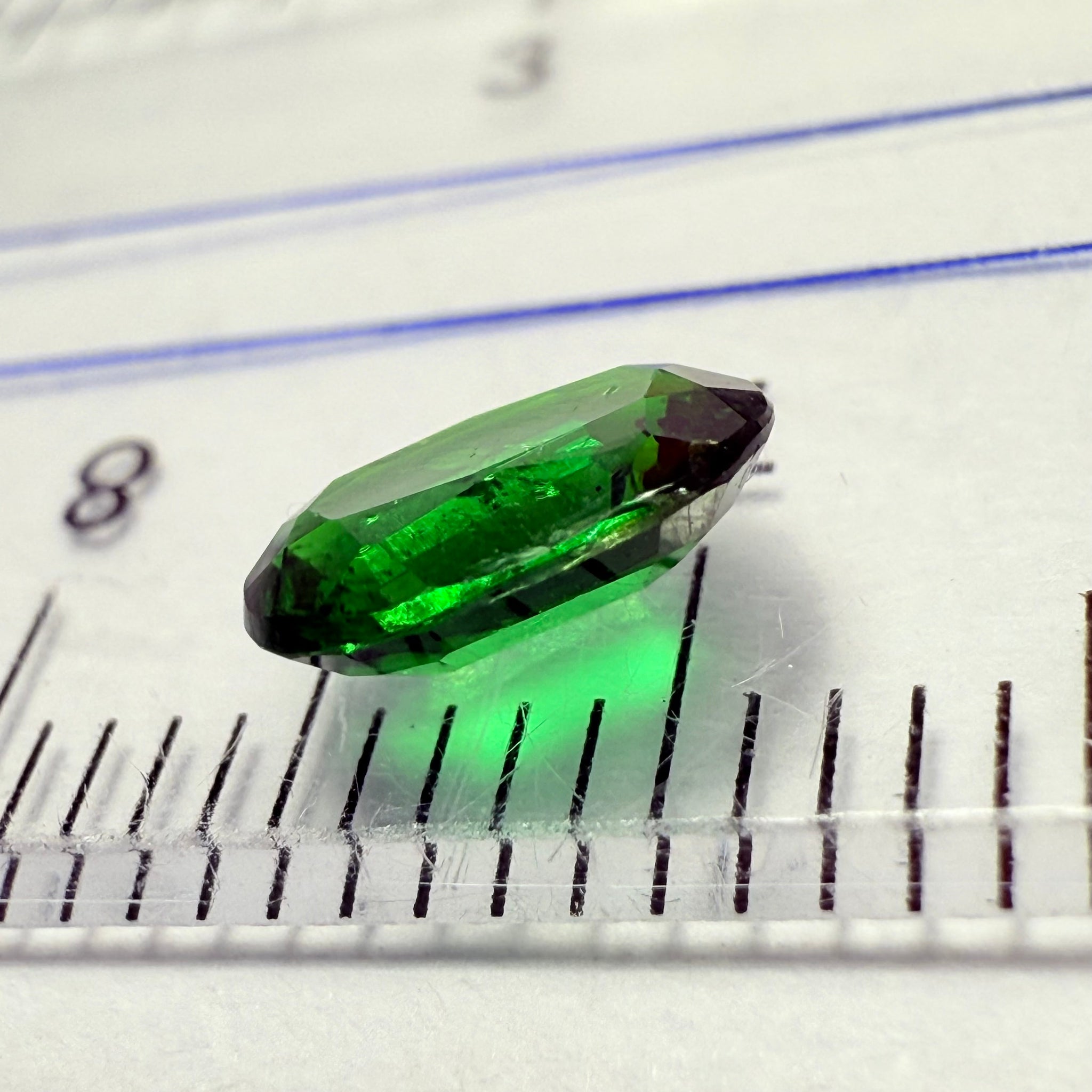 Chrome Tourmaline, 0.69ct, Landanai, Tanzania, Untreated Unheated, native cut, heavily included, priced accordingly