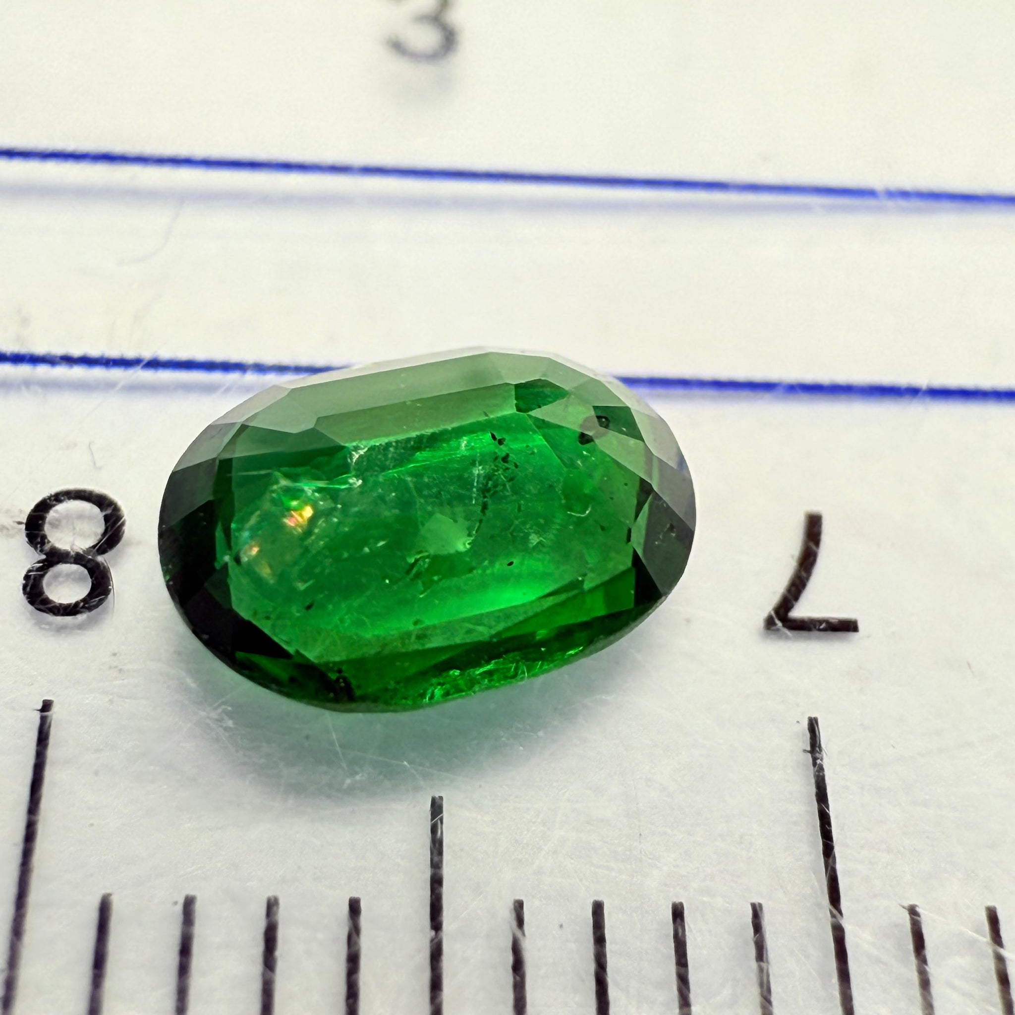 Chrome Tourmaline, 0.69ct, Landanai, Tanzania, Untreated Unheated, native cut, heavily included, priced accordingly