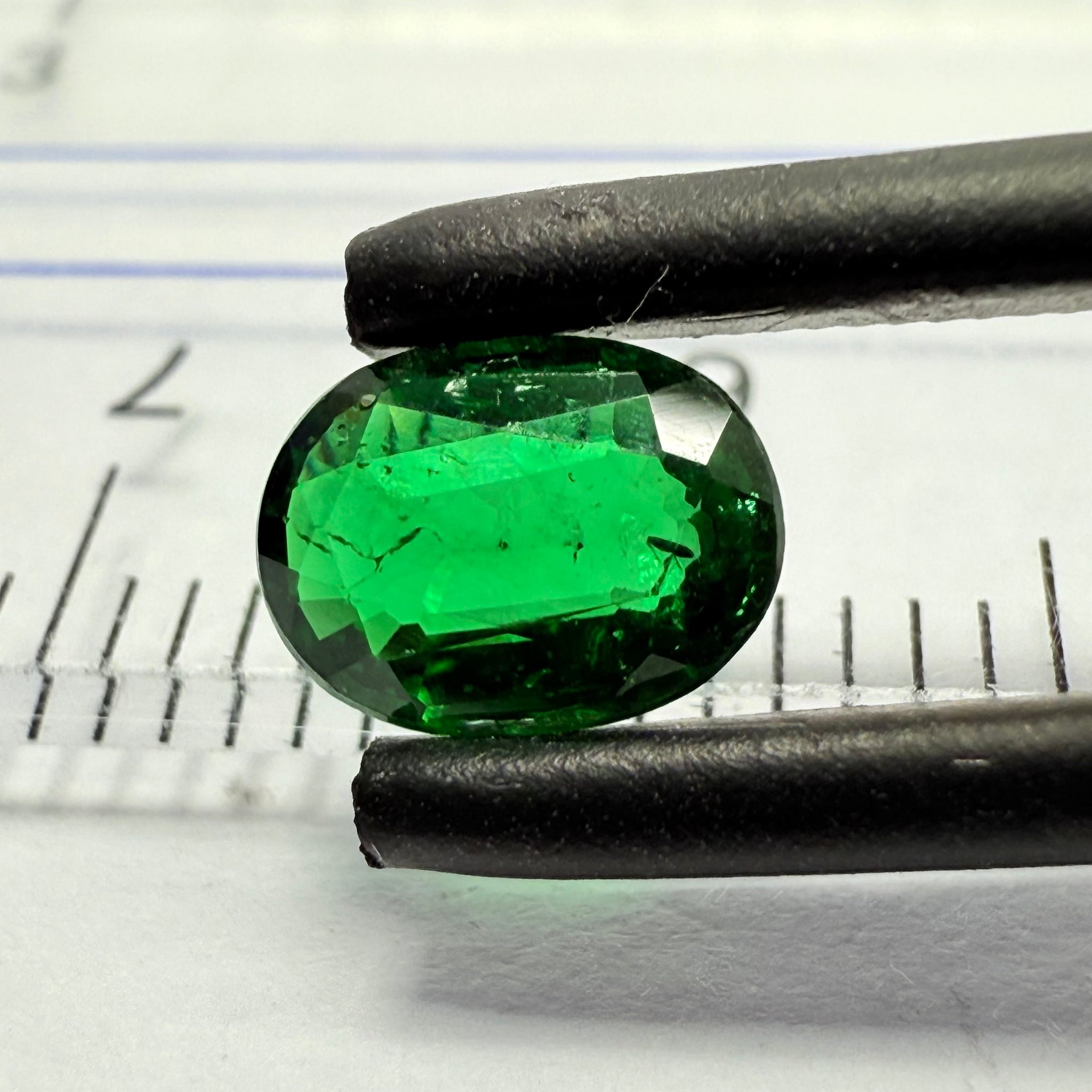 Chrome Tourmaline, 0.69ct, Landanai, Tanzania, Untreated Unheated, native cut, heavily included, priced accordingly