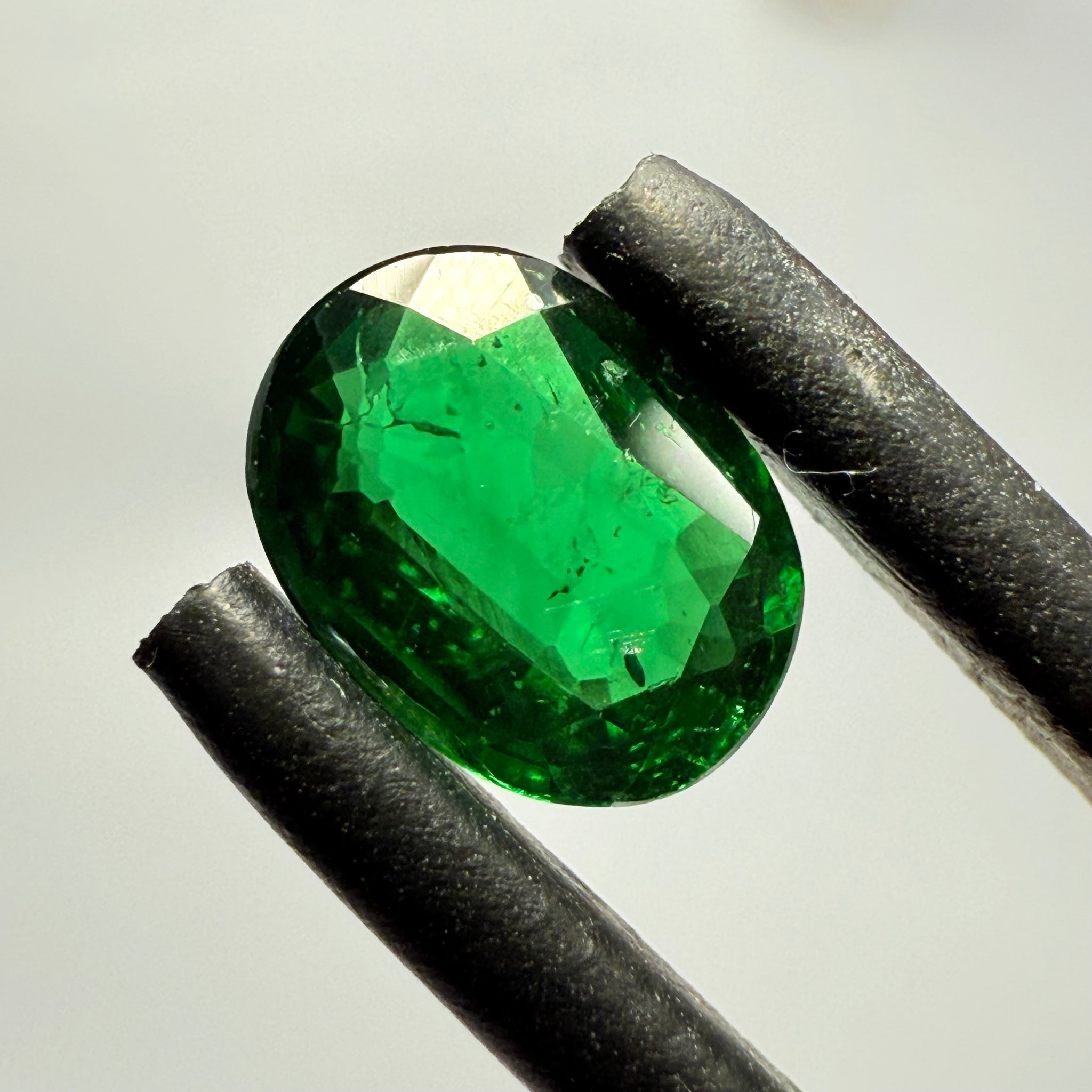 Chrome Tourmaline, 0.69ct, Landanai, Tanzania, Untreated Unheated, native cut, heavily included, priced accordingly