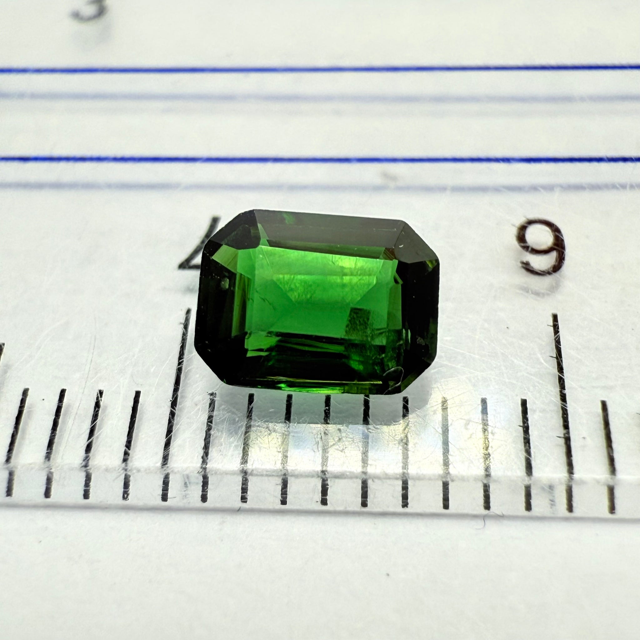 Chrome Tourmaline, 0.54ct, Landanai, Tanzania, Untreated Unheated, native cut, slight dent on a crown facet, priced accordingly
