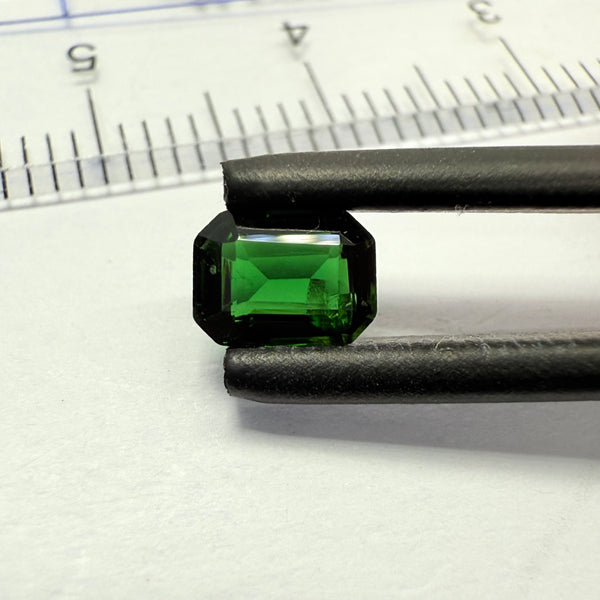 Chrome Tourmaline, 0.54ct, Landanai, Tanzania, Untreated Unheated, native cut, slight dent on a crown facet, priced accordingly