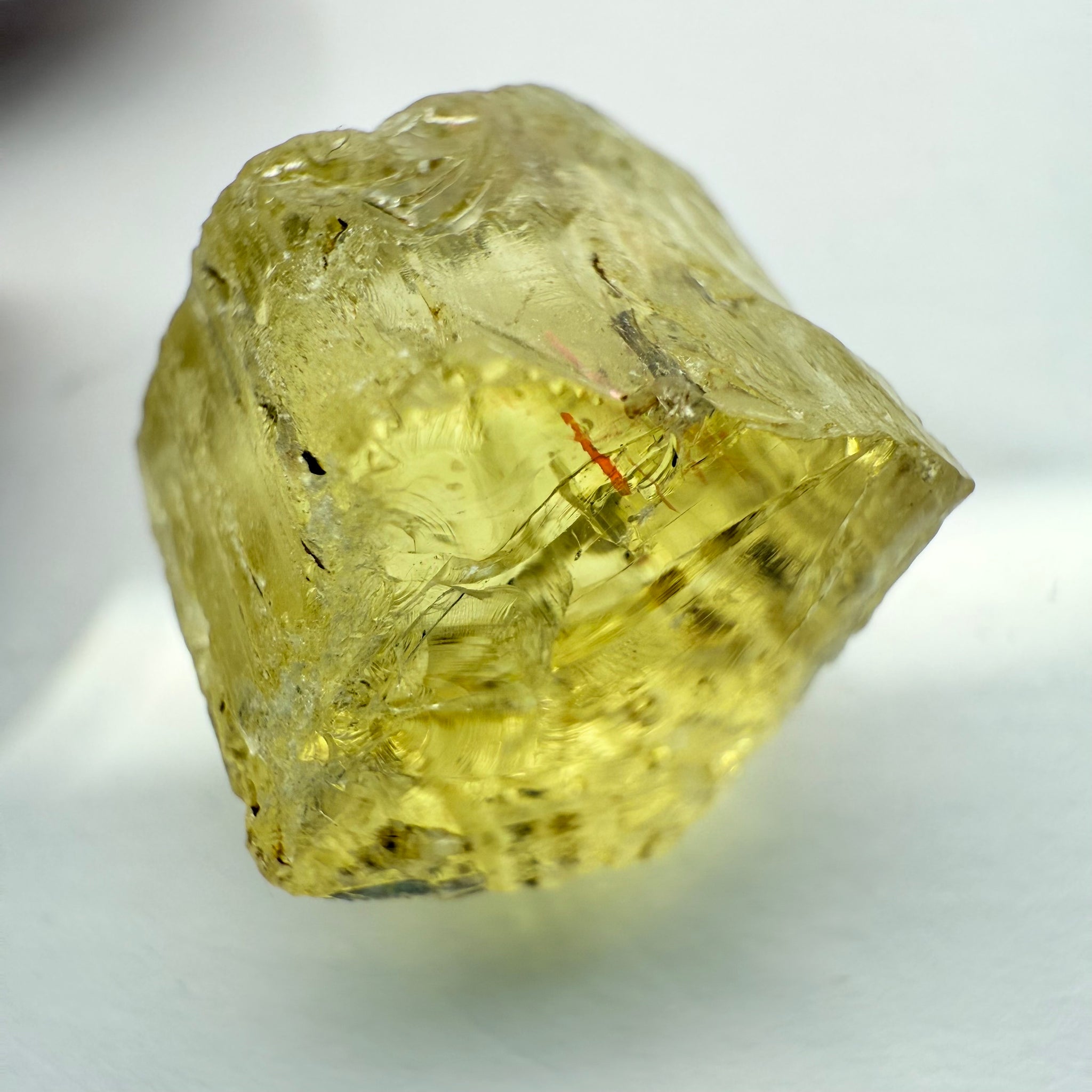 Scapolite, 15.05ct, Dodoma, Tanzania, Untreated Unheated, slight spots inside, I have no idea what that red line is inside! Take a look!