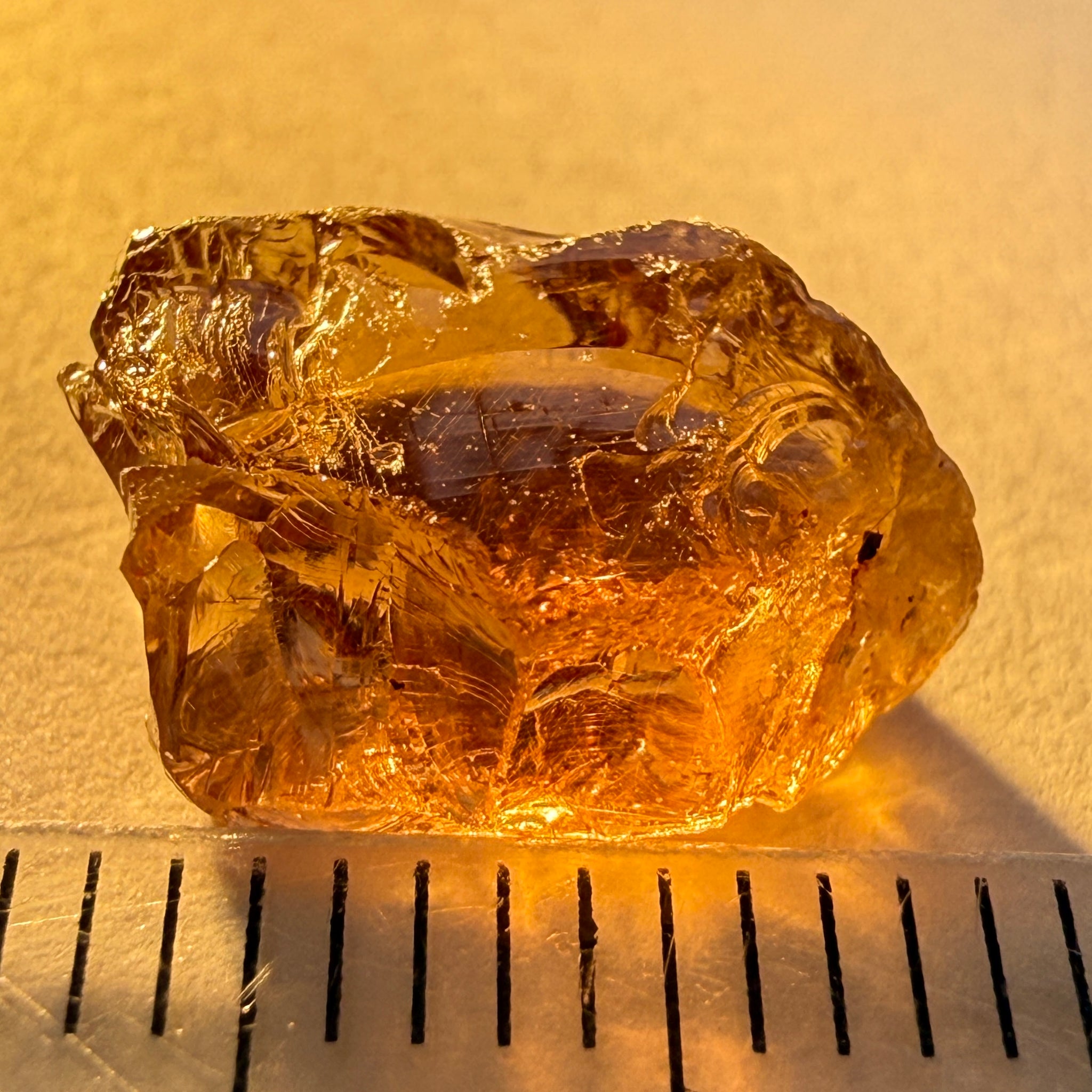 Malaya Garnet, 6.44ct, Tanzania, Untreated Unheated, inclusion on the outside, see marked circle, rest faint needles, shape flattish, see pics