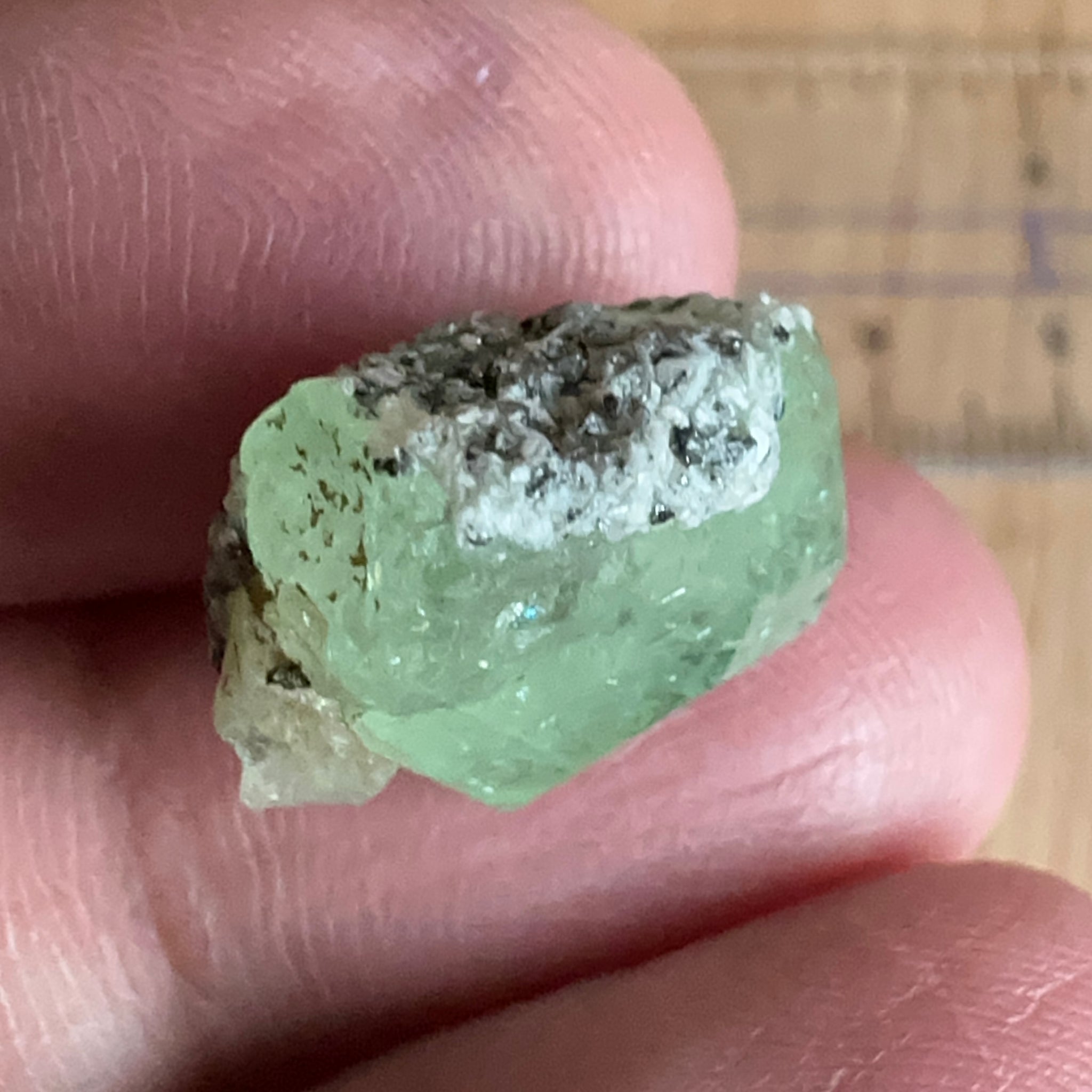 Diopside crystal on matrix, 16.03ct, Merelani, Tanzania