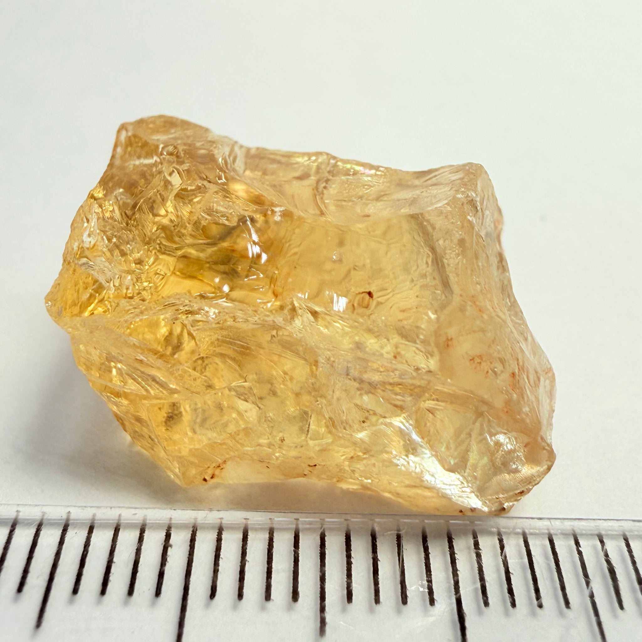 Citrine, 32.96ct, Zambia, Untreated Unheated, slight inclusion on the outside that will need to be removed before faceting, rest VVS-IF