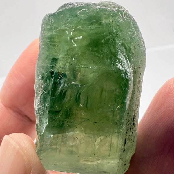 Apatite crystal, Cabbing rough, 191.87ct, Tanzania, Untreated Unheated, silky cabbing rough, see video