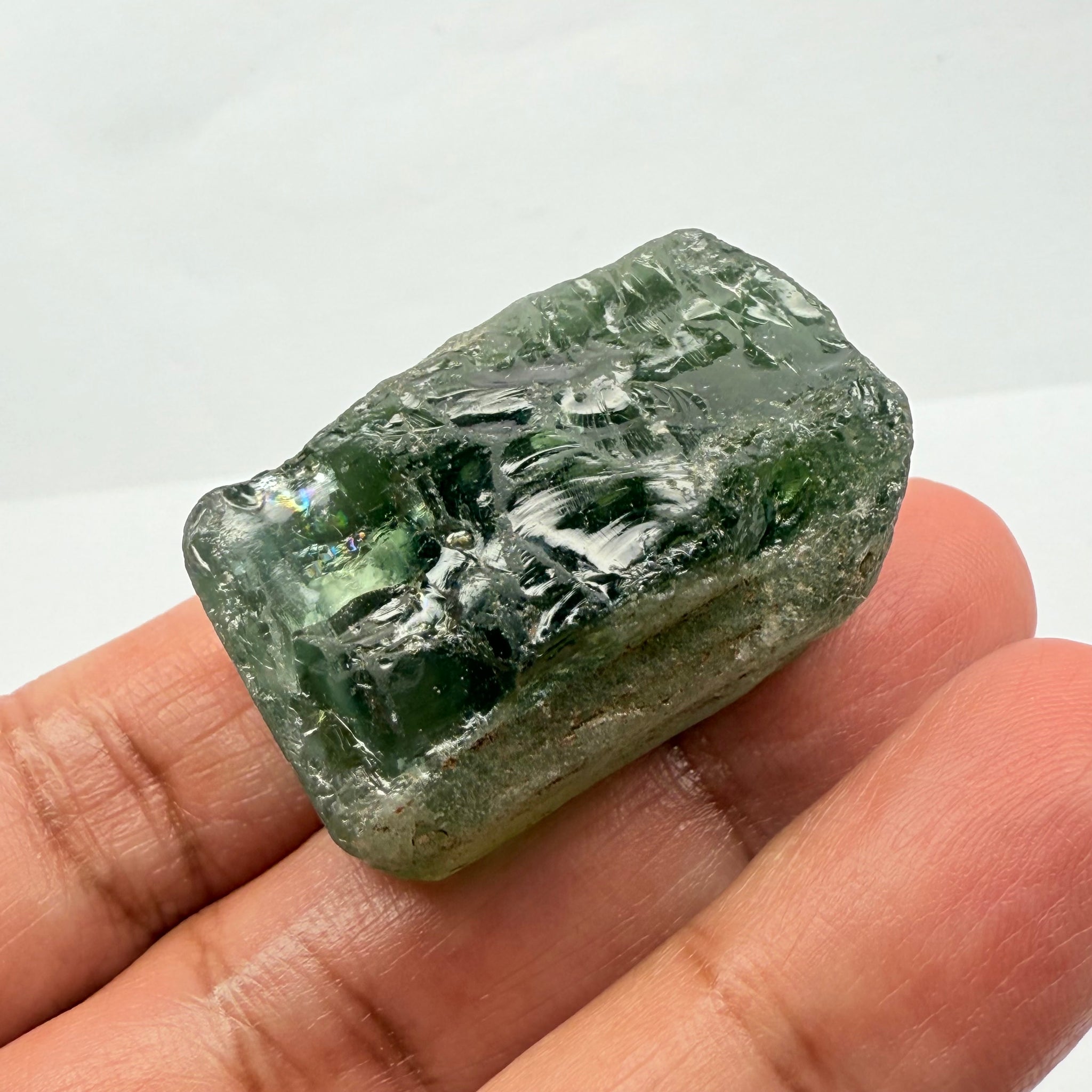 Apatite crystal, Cabbing rough, 191.87ct, Tanzania, Untreated Unheated, silky cabbing rough, see video