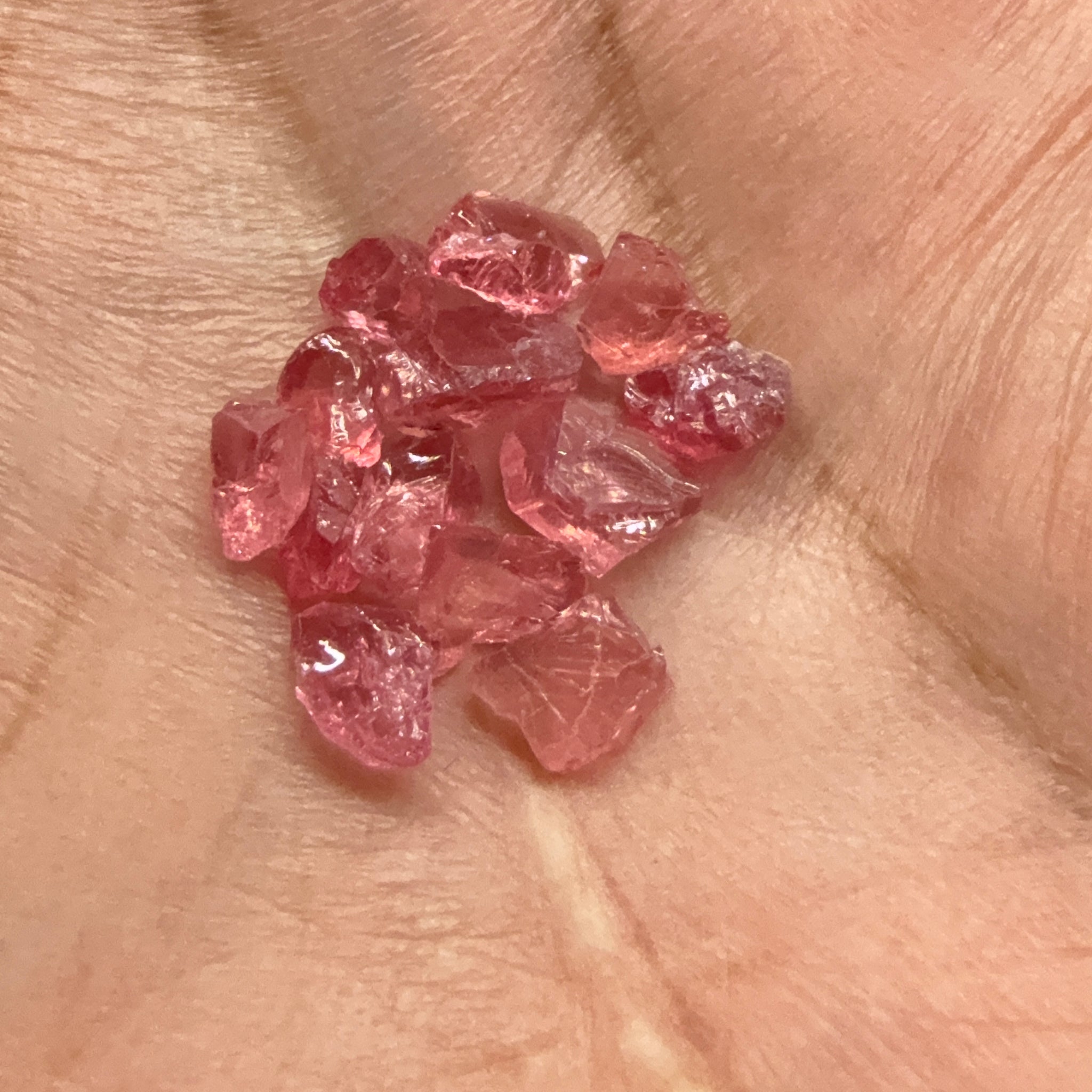 Mahenge Spinel Melee Lot, 6.84ct, 13 pc, Mahenge Tanzania, Untreated Unheated, set into jewellery as is