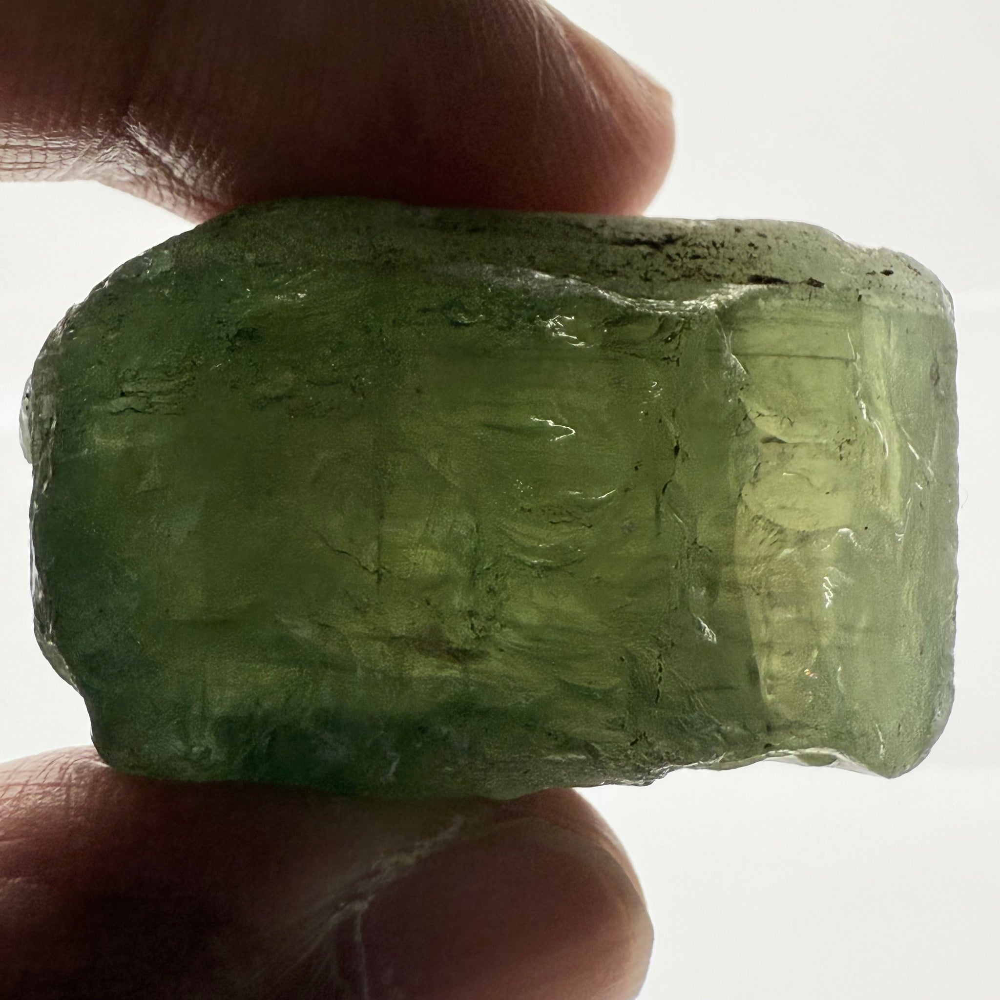 Apatite crystal, Cabbing rough, 191.87ct, Tanzania, Untreated Unheated, silky cabbing rough, see video