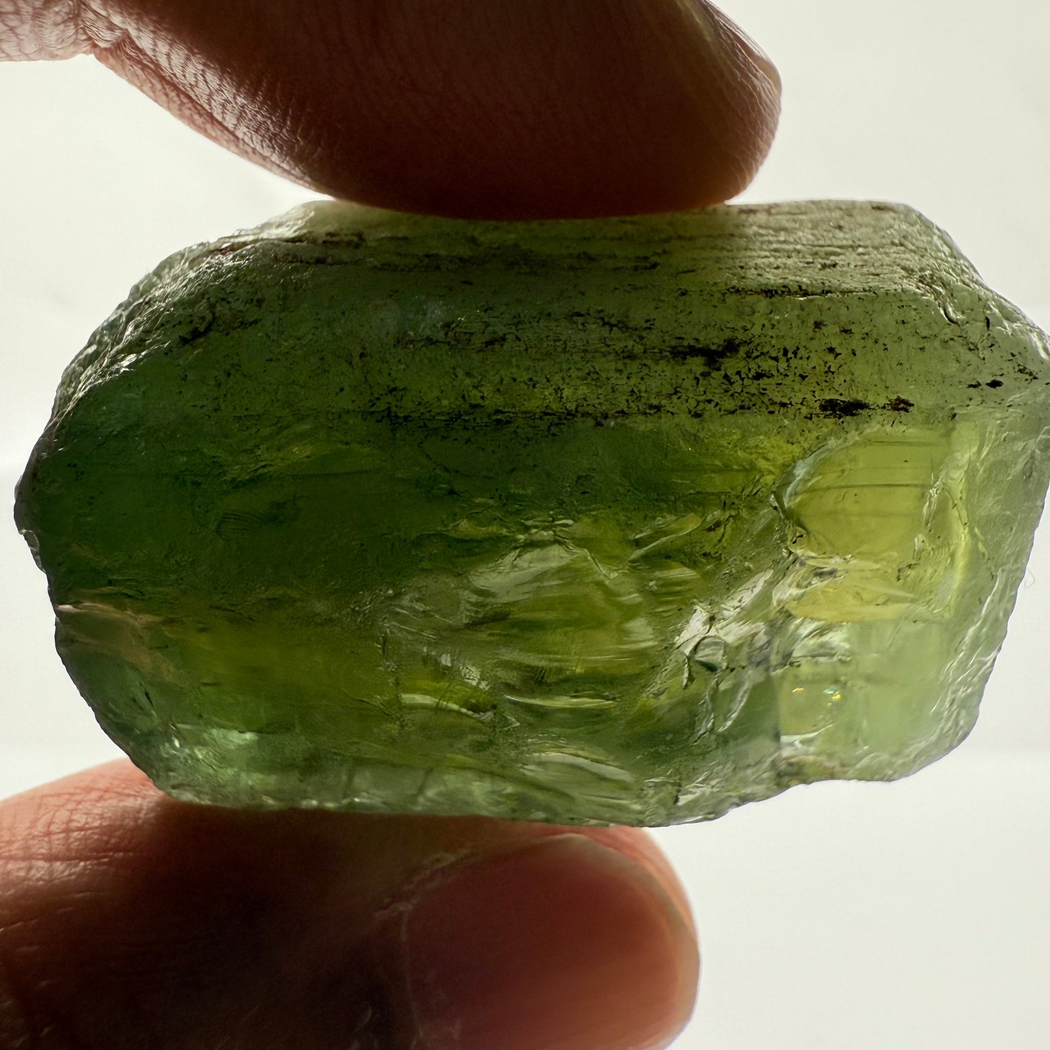 Apatite crystal, Cabbing rough, 191.87ct, Tanzania, Untreated Unheated, silky cabbing rough, see video