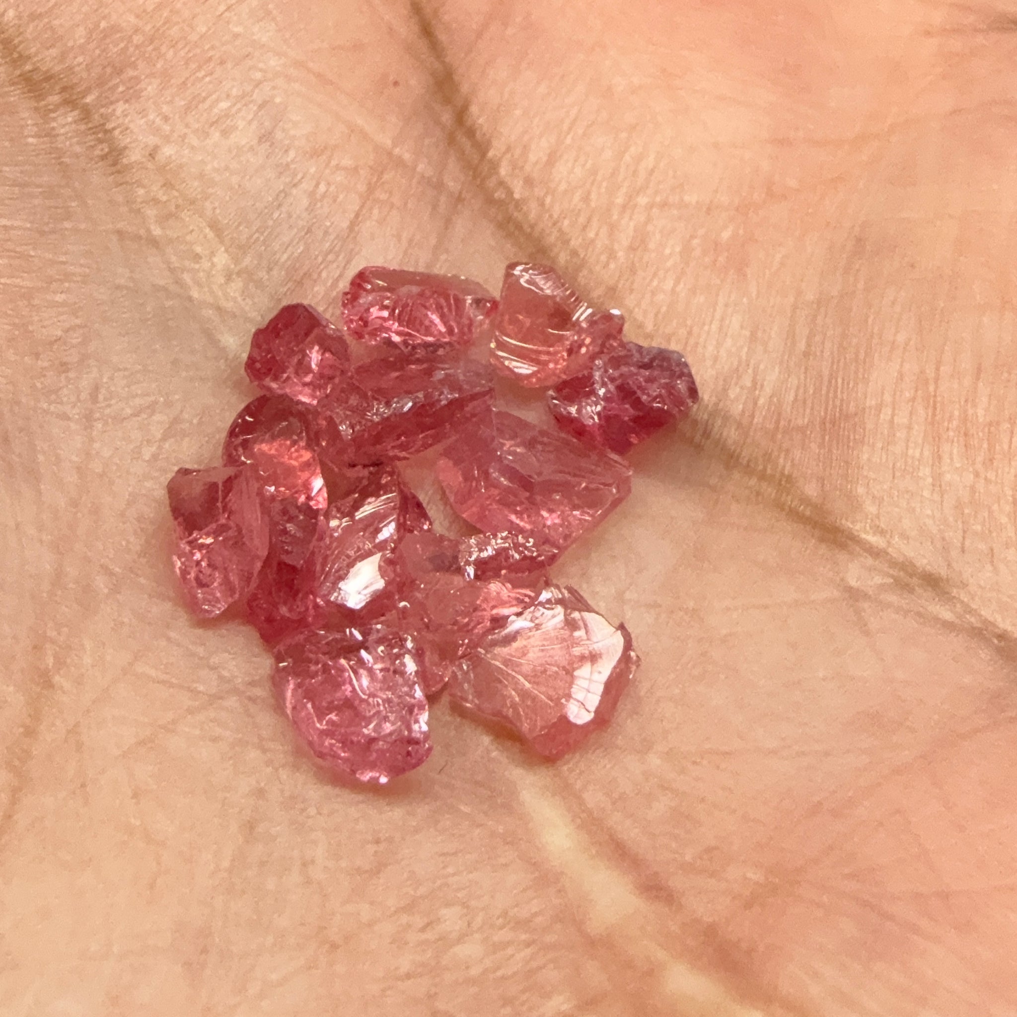 Mahenge Spinel Melee Lot, 6.84ct, 13 pc, Mahenge Tanzania, Untreated Unheated, set into jewellery as is