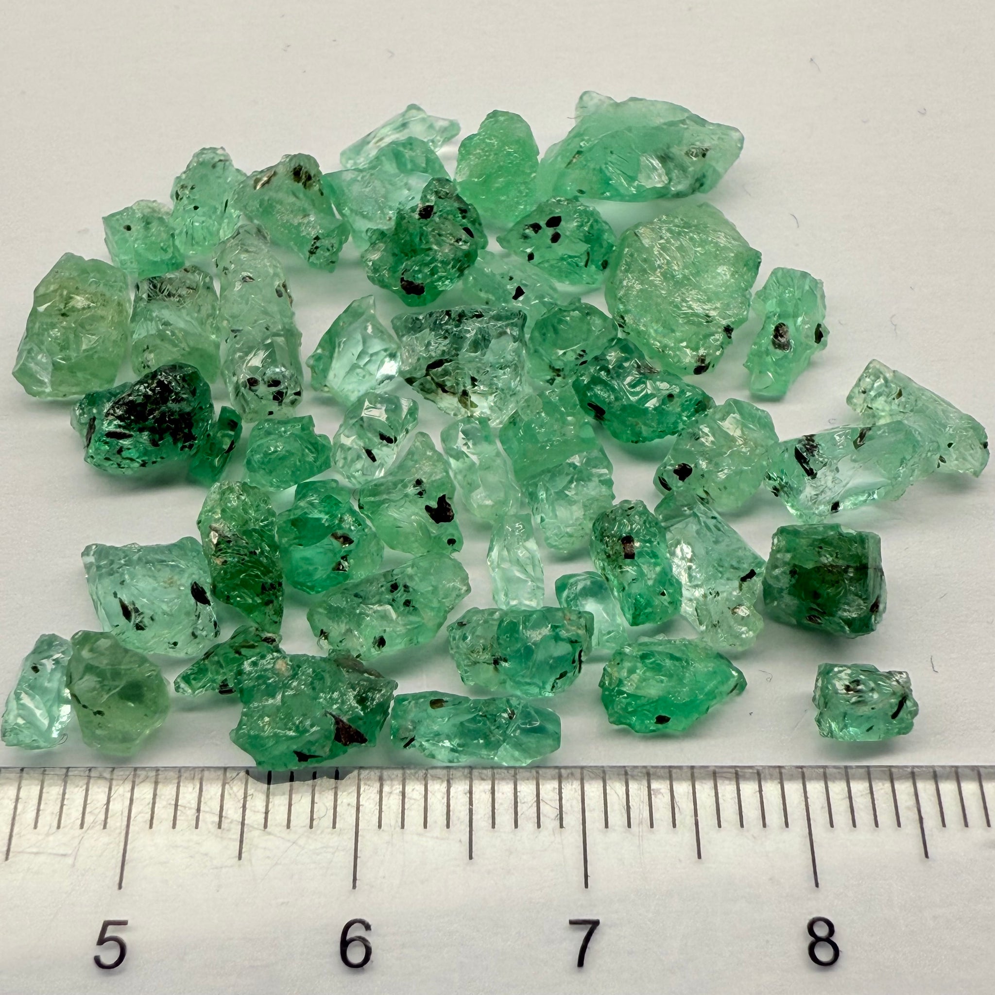 Emerald Crystal Melee/Specimen Grade lot, 34.19ct, Tanzania, Untreated Unheated, No Oil