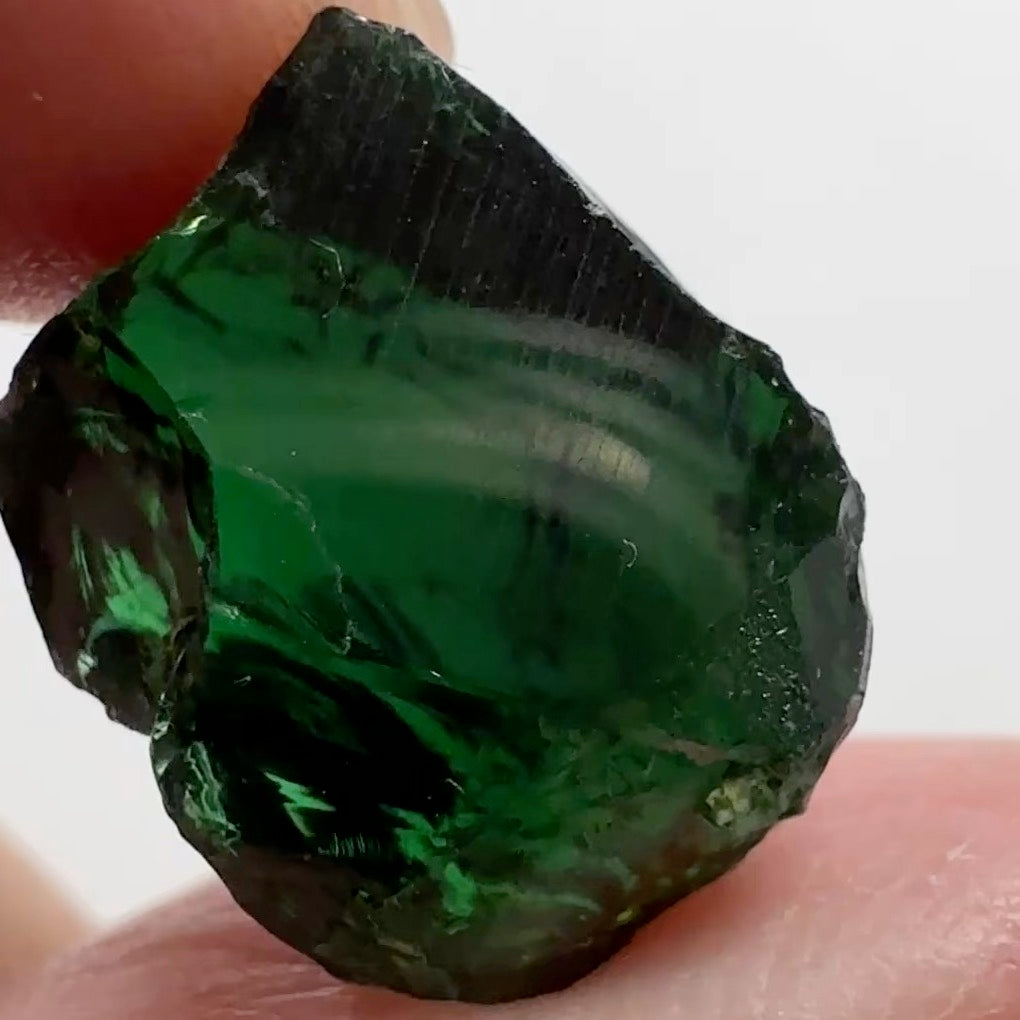 Chrome Tourmaline - dark stone, 12.48ct, Laletema, Tanzania, Untreated Unheated, vvs-if