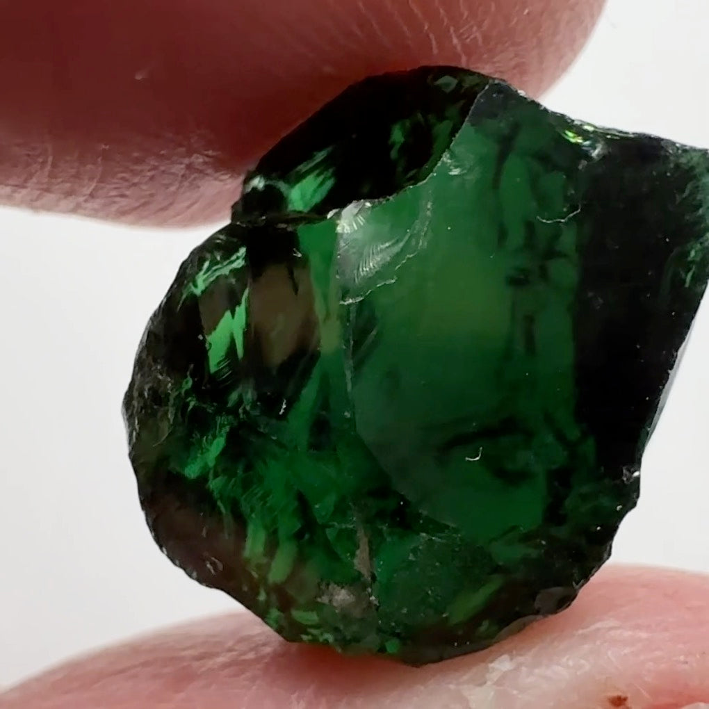 Chrome Tourmaline - dark stone, 12.48ct, Laletema, Tanzania, Untreated Unheated, vvs-if