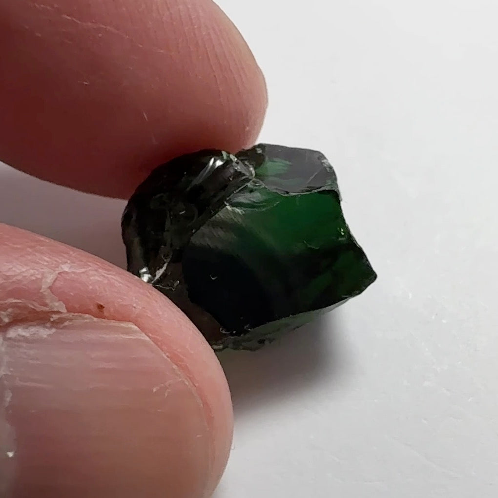 Chrome Tourmaline - dark stone, 12.48ct, Laletema, Tanzania, Untreated Unheated, vvs-if