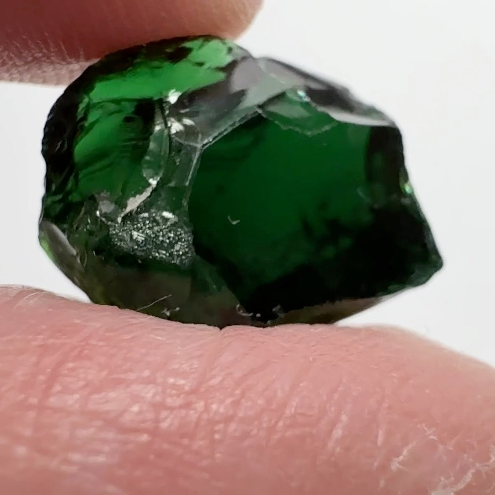 Chrome Tourmaline - dark stone, 12.48ct, Laletema, Tanzania, Untreated Unheated, vvs-if