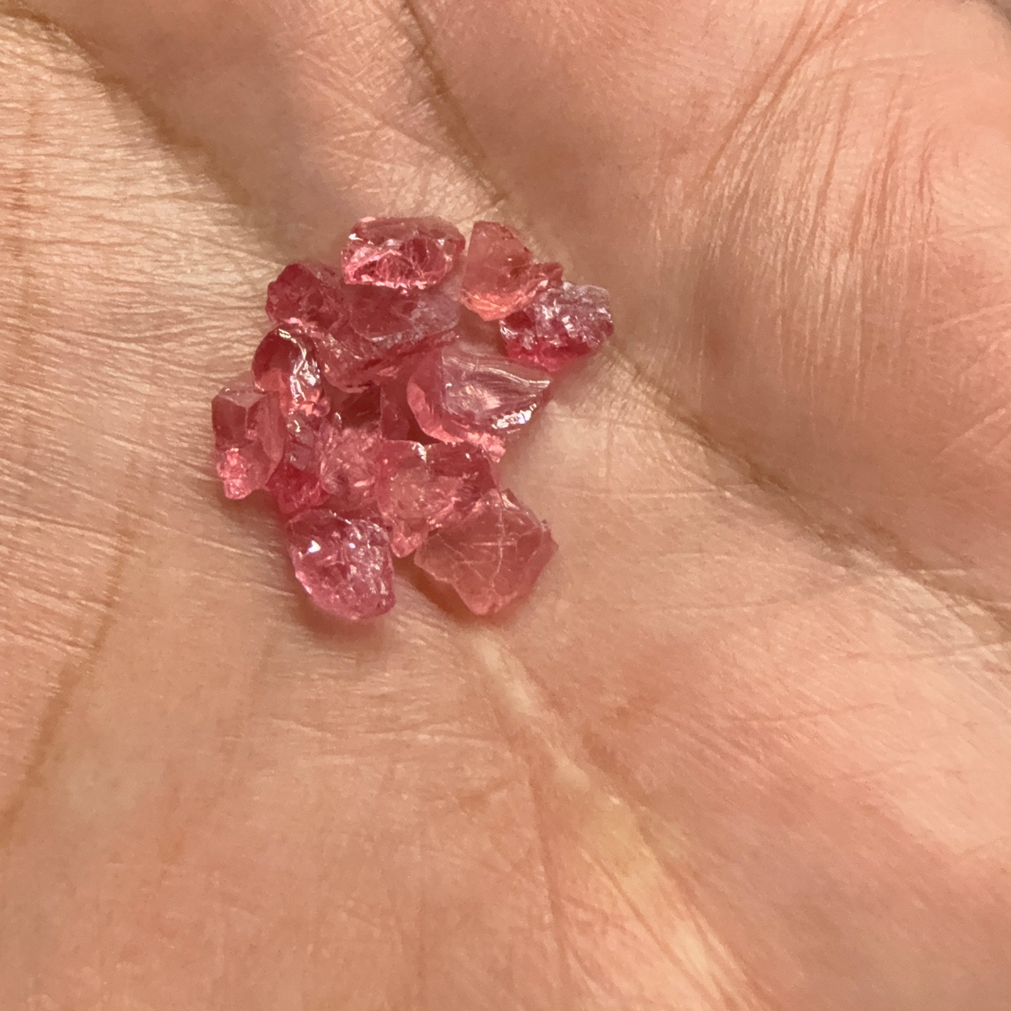 Mahenge Spinel Melee Lot, 6.84ct, 13 pc, Mahenge Tanzania, Untreated Unheated, set into jewellery as is