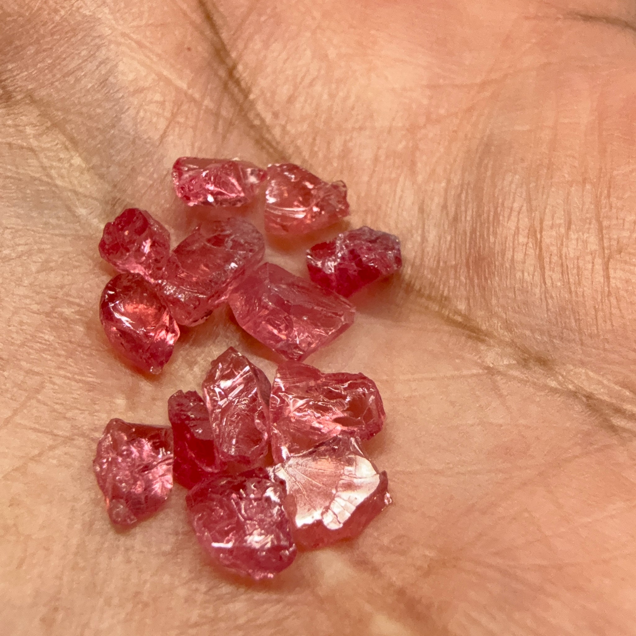 Mahenge Spinel Melee Lot, 6.84ct, 13 pc, Mahenge Tanzania, Untreated Unheated, set into jewellery as is