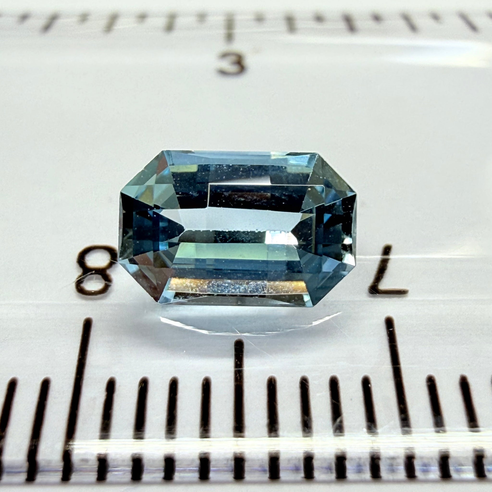 Aquamarine, 0.82ct, Zambia, Unheated Untreated, checkerboard top cut