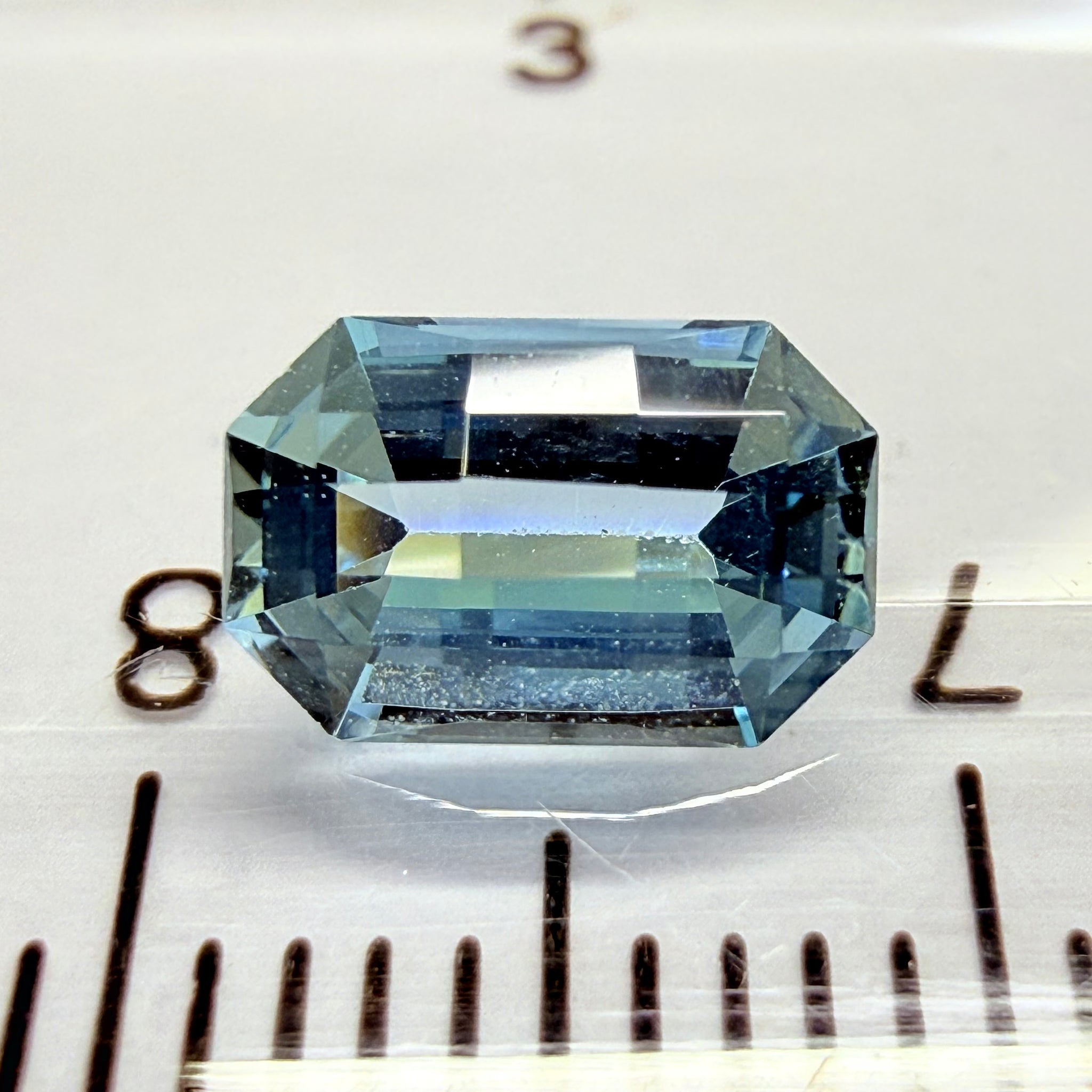 Aquamarine, 0.82ct, Zambia, Unheated Untreated, checkerboard top cut