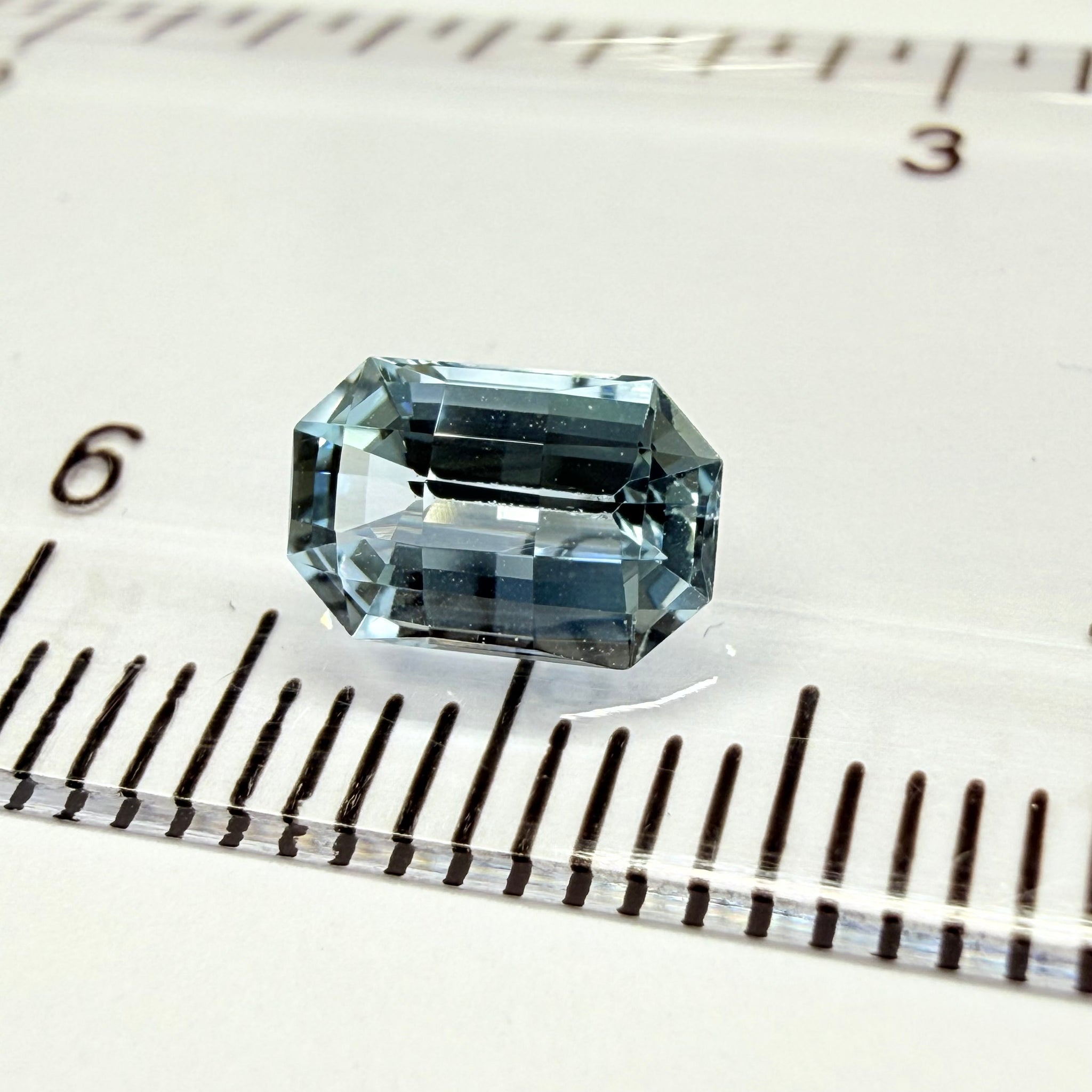 Aquamarine, 0.82ct, Zambia, Unheated Untreated, checkerboard top cut