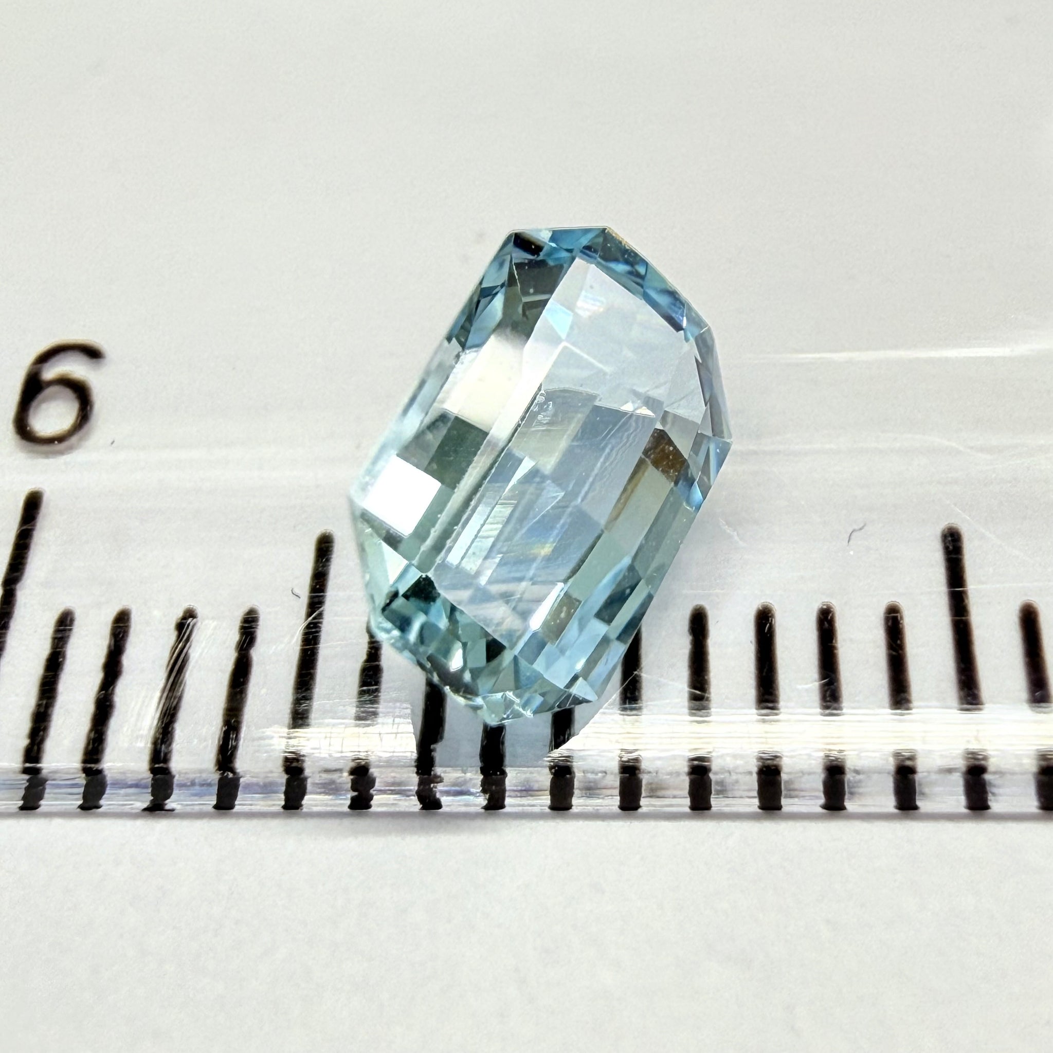 Aquamarine, 0.82ct, Zambia, Unheated Untreated, checkerboard top cut