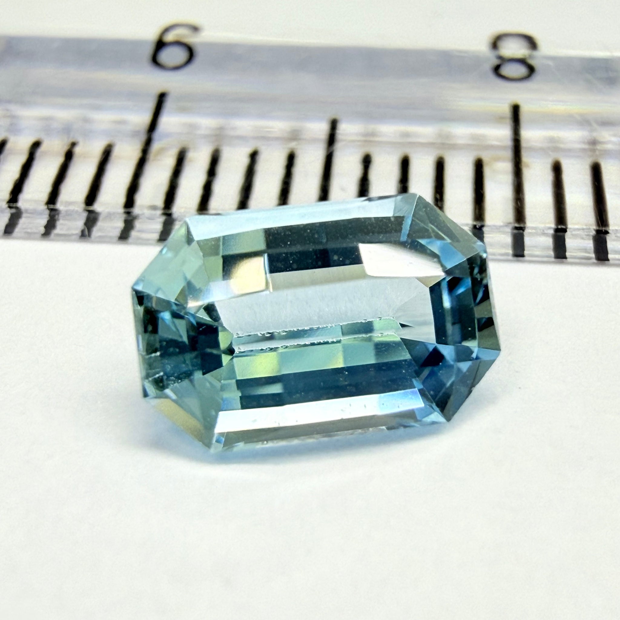 Aquamarine, 0.82ct, Zambia, Unheated Untreated, checkerboard top cut