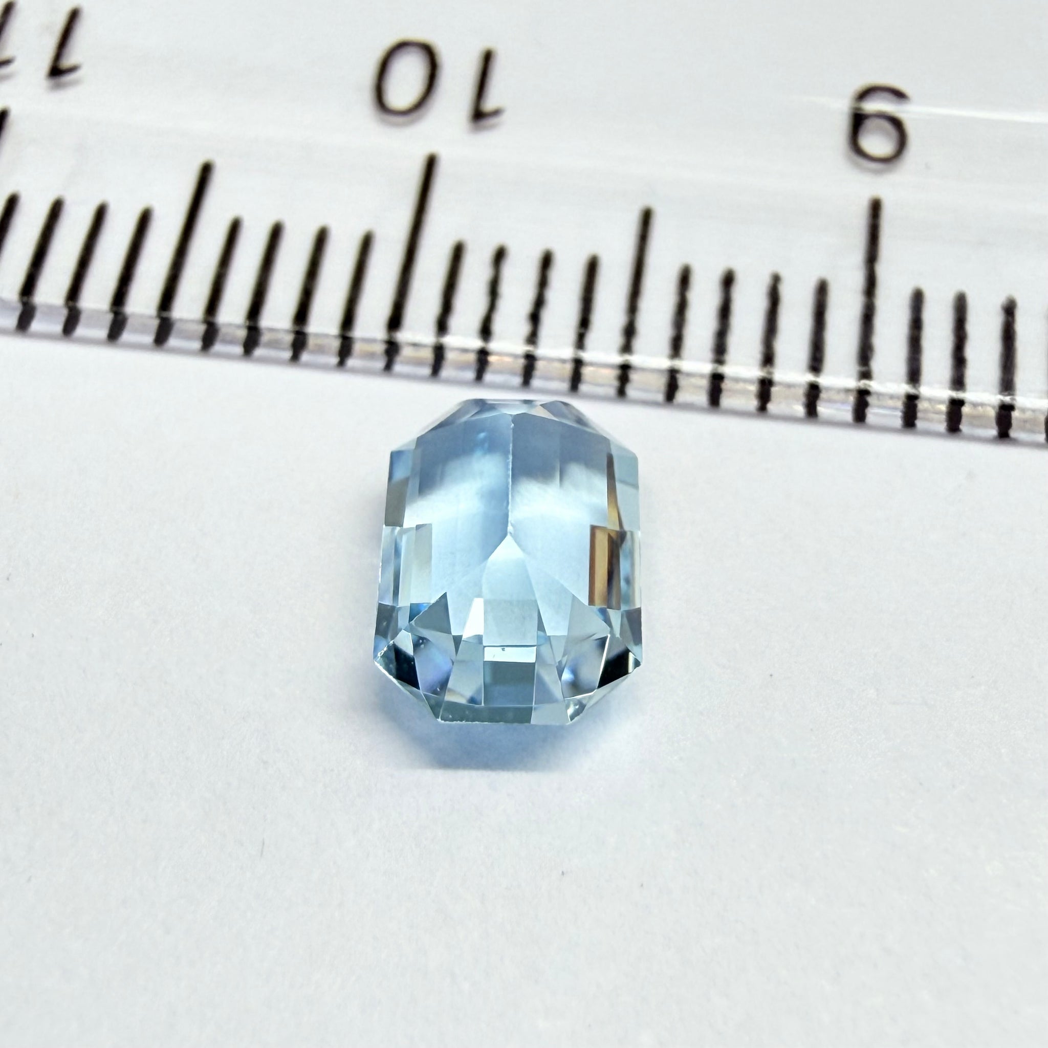 Aquamarine, 0.82ct, Zambia, Unheated Untreated, checkerboard top cut