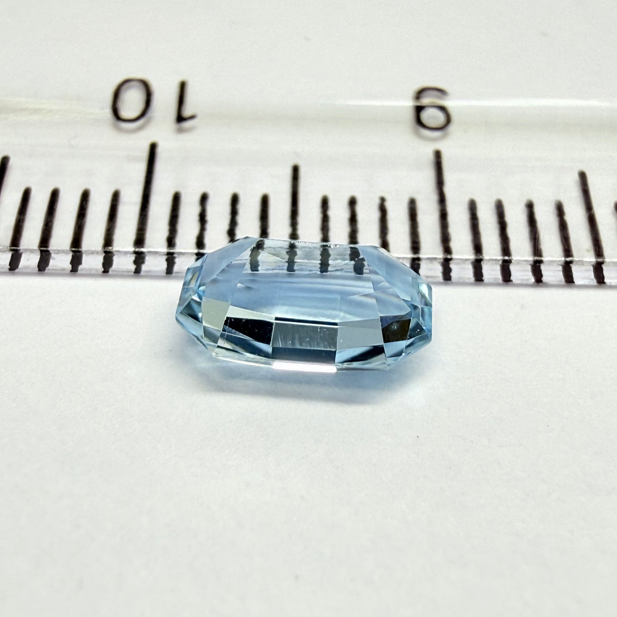 Aquamarine, 0.82ct, Zambia, Unheated Untreated, checkerboard top cut