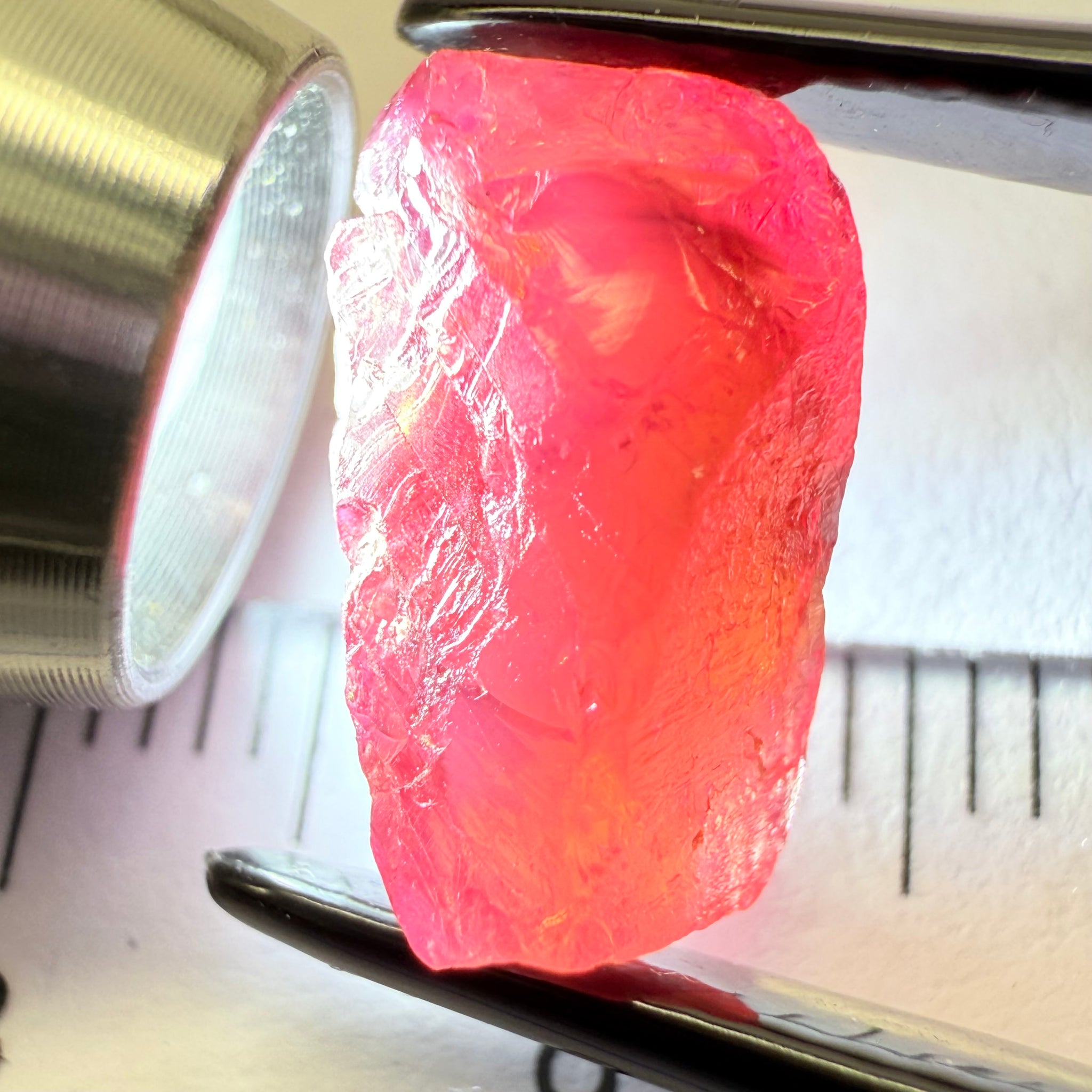 Ruby/Sapphire, 5.02ct, Winza, Tanzania, Untreated Unheated. Silky and slightly included on the outside. See videos (backlit for transparency) and photos