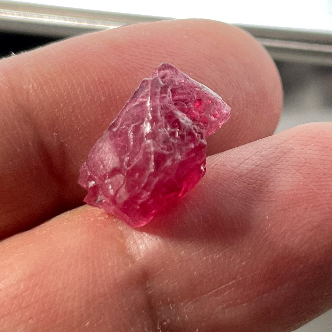 10.53Ct Mahenge Red Spinel Crystal. Tanzania Untreated Unheated. 14.5 X 8.1 11.7 Mm