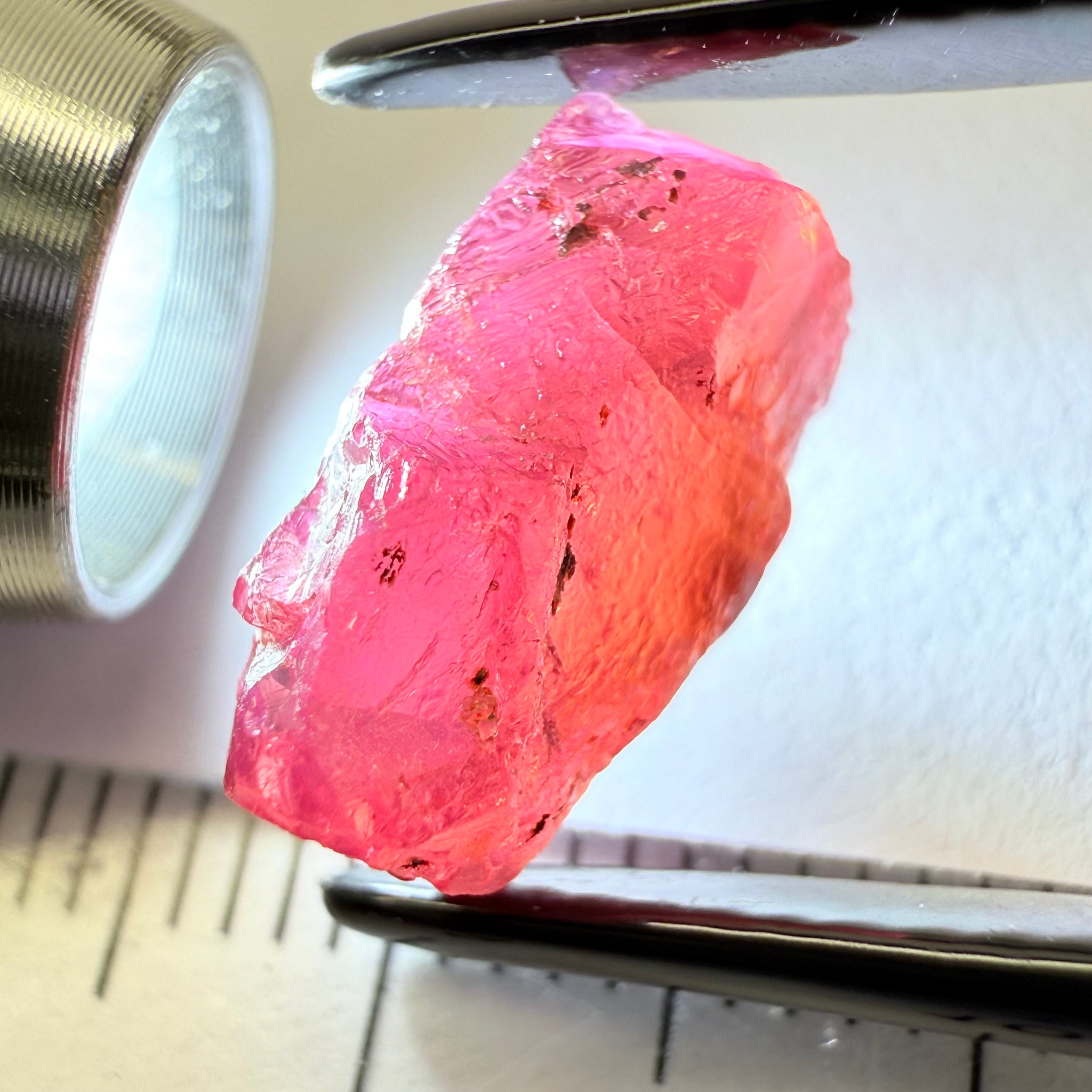 Ruby/Sapphire, 5.02ct, Winza, Tanzania, Untreated Unheated. Silky and slightly included on the outside. See videos (backlit for transparency) and photos