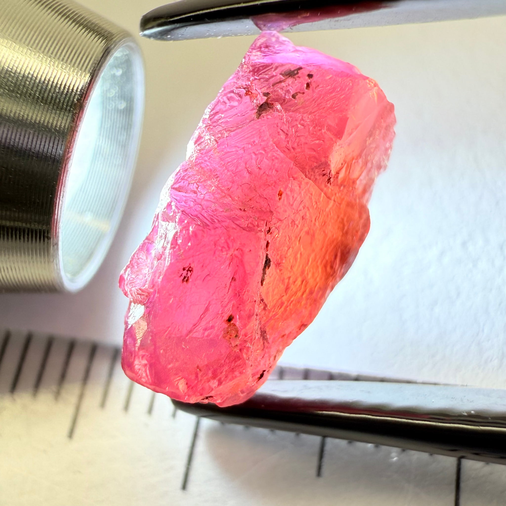 Ruby/Sapphire, 5.02ct, Winza, Tanzania, Untreated Unheated. Silky and slightly included on the outside. See videos (backlit for transparency) and photos