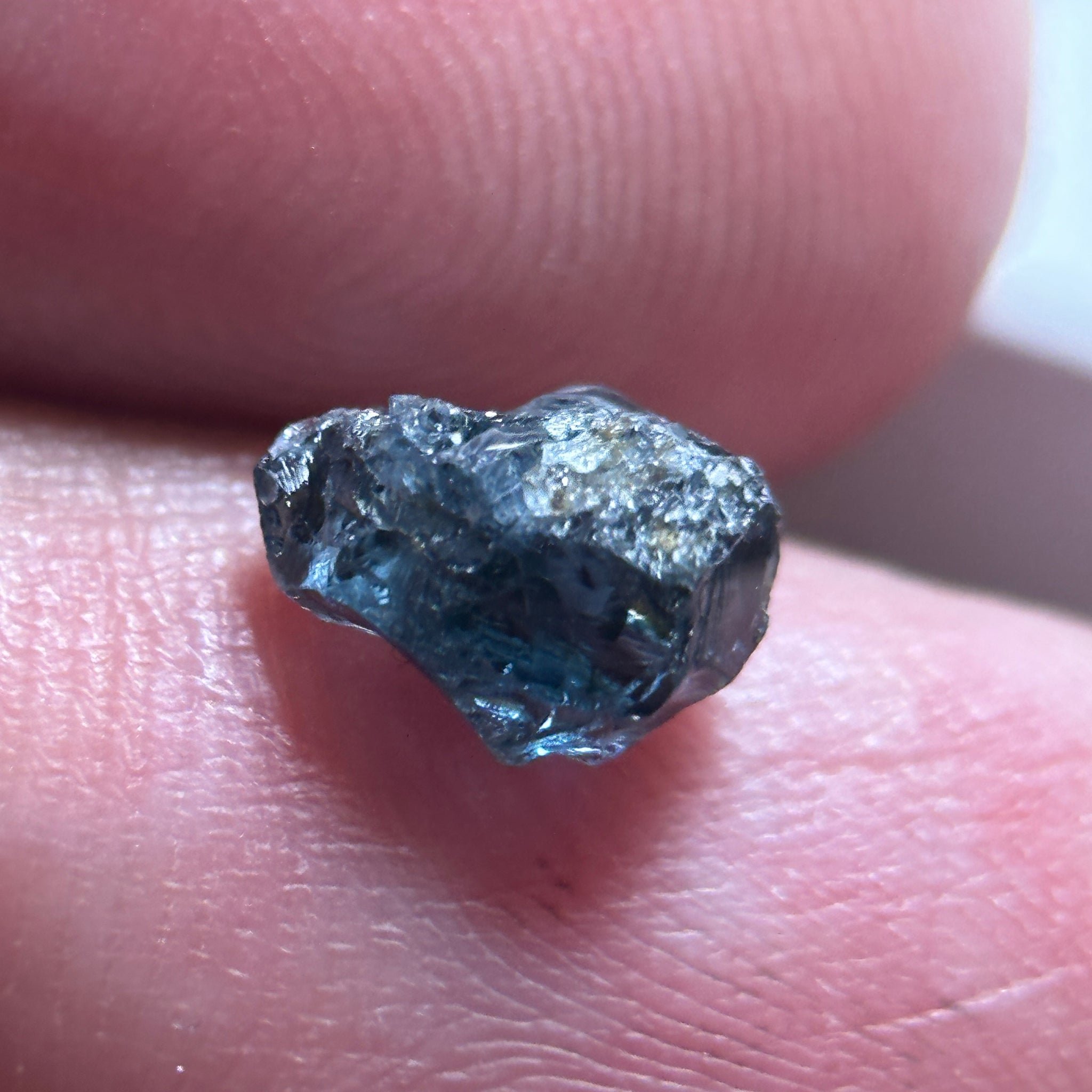 Cobalt Spinel, 1.86ct, Mahenge, Tanzania, Untreated Unheated, crack down the middle
