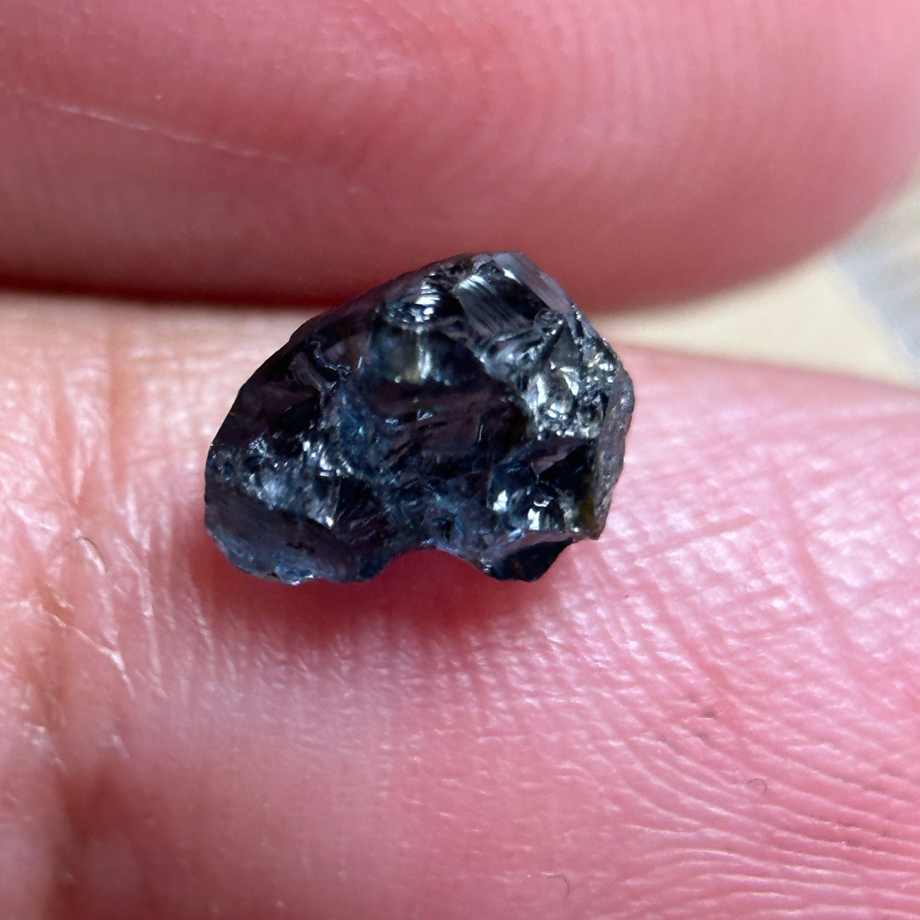 1.86ct Cobalt Spinel, Mahenge, Tanzania, Untreated Unheated, crack down the middle