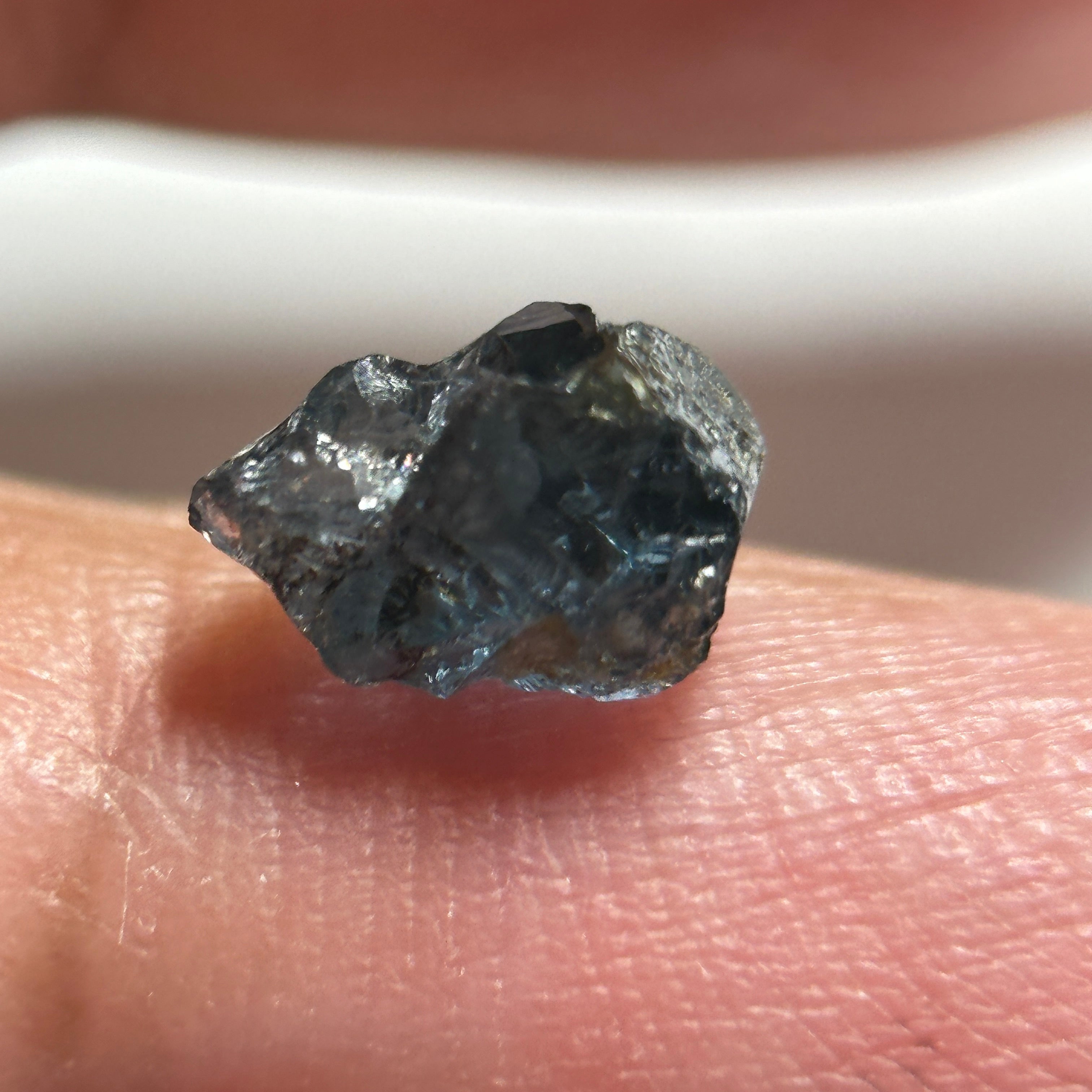 1.86ct Cobalt Spinel, Mahenge, Tanzania, Untreated Unheated, crack down the middle